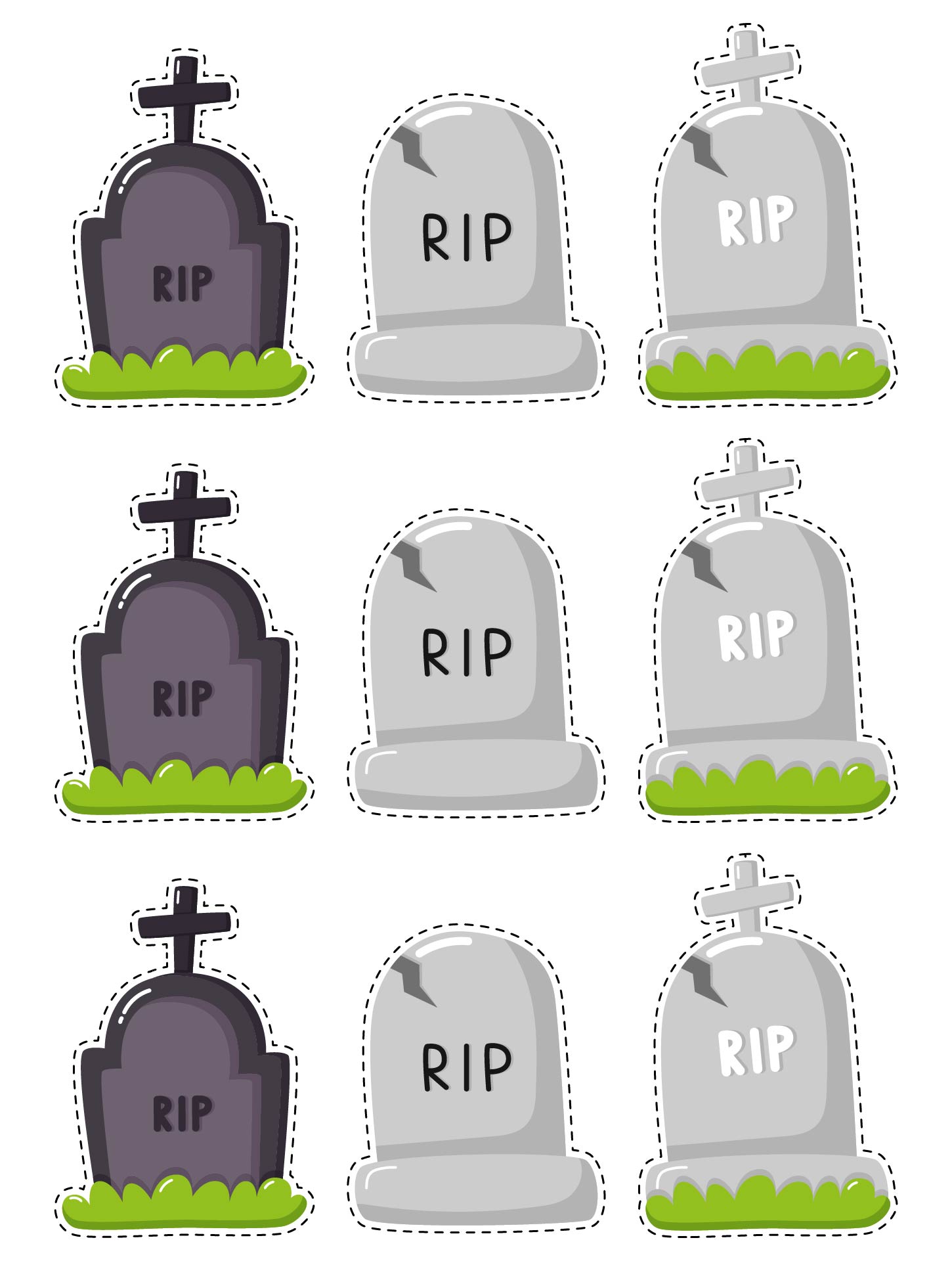 Printable RIP Tombstone Stickers