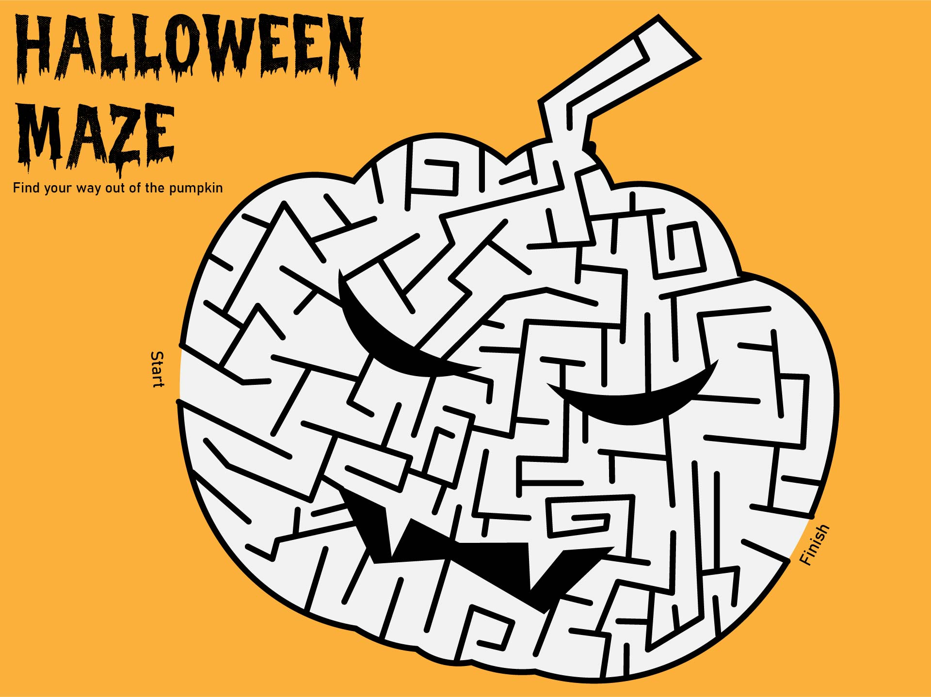 Printable Scary Pumpkin Maze