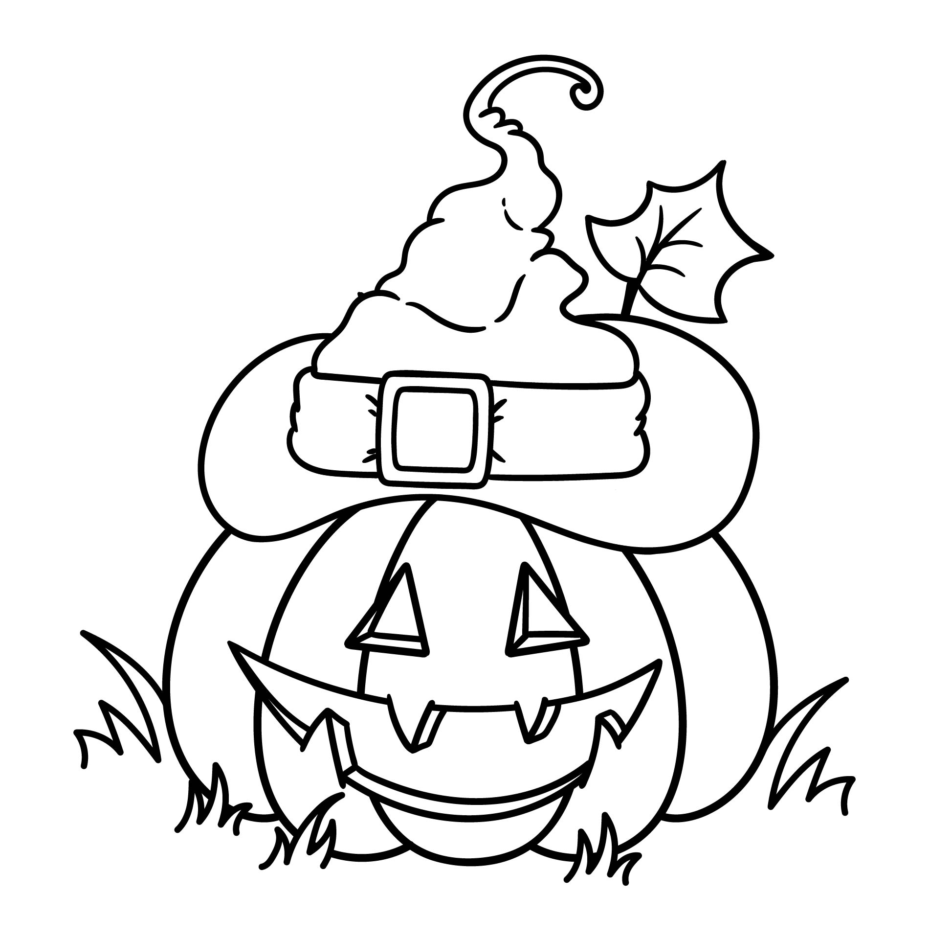 Printable Smiling Pumpkin Halloween Coloring Pages