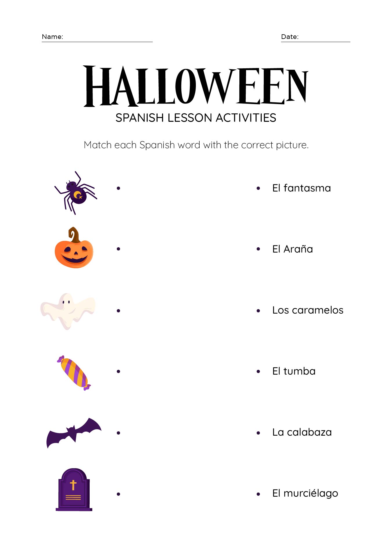 Printable Spanish Lesson Activities For Kids