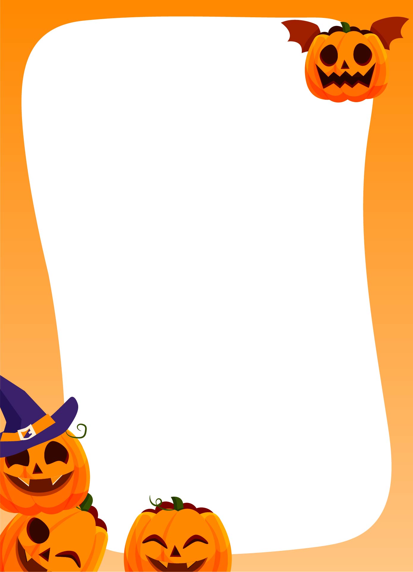 Printable Spooky Pumpkin Patch Halloween Border