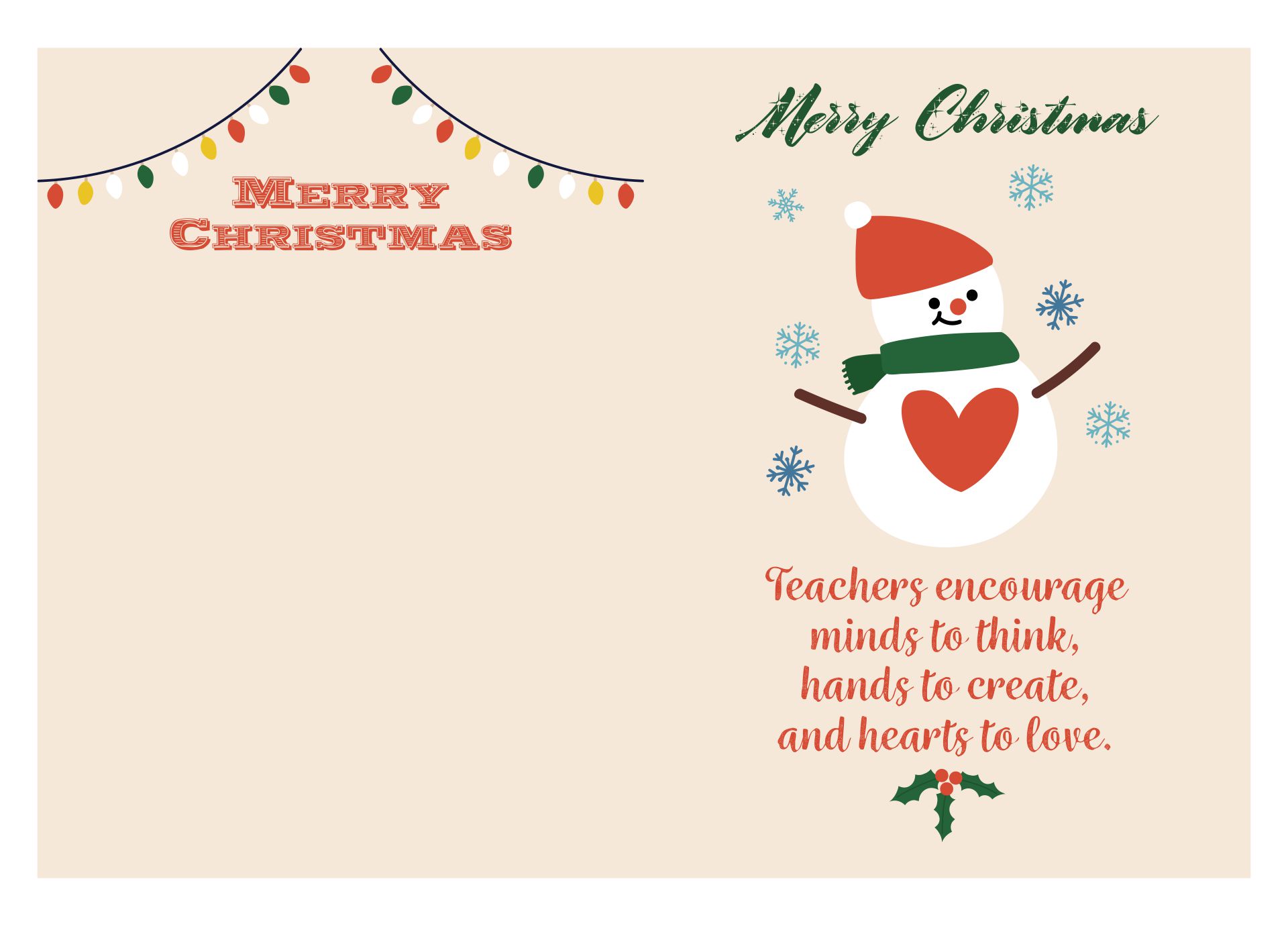 Printable Teacher Appreciation Cards For The Holidays