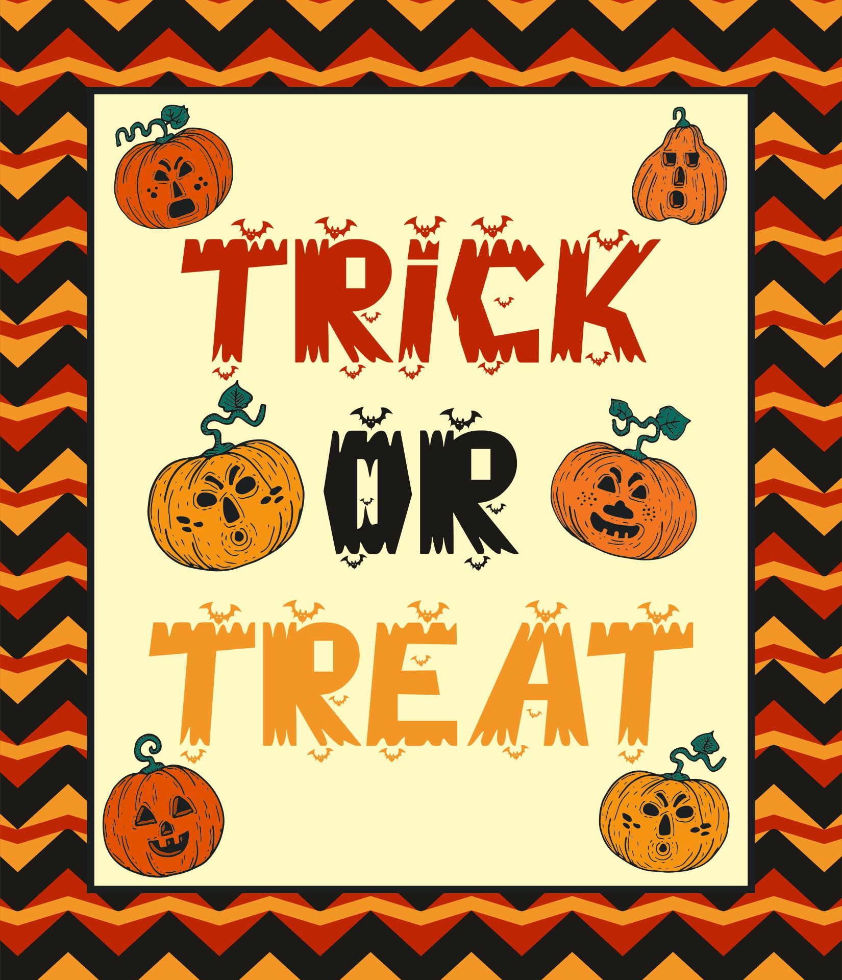 Printable Trick Or Treat Table Signs
