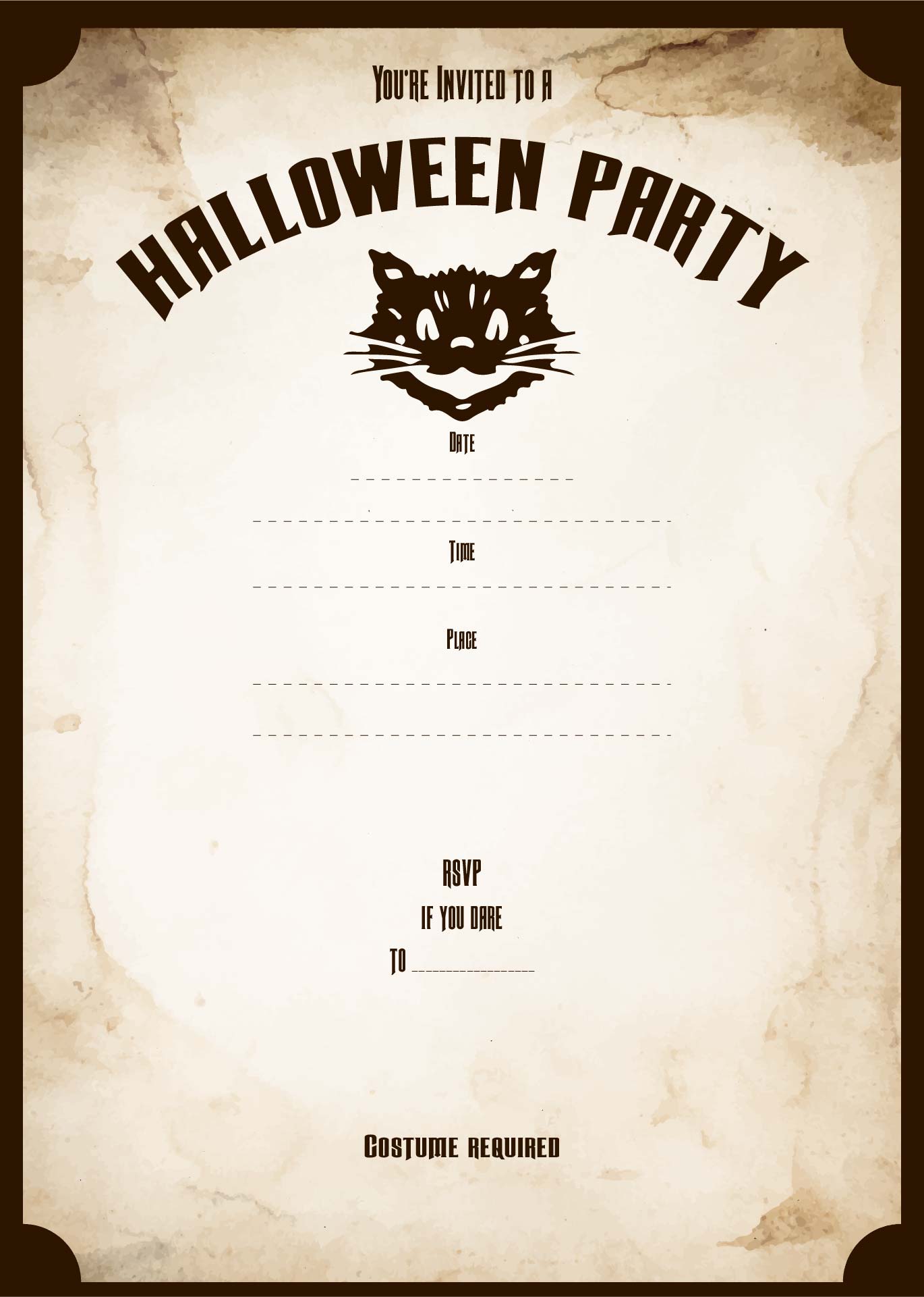Printable Vintage Halloween Invitation Sign