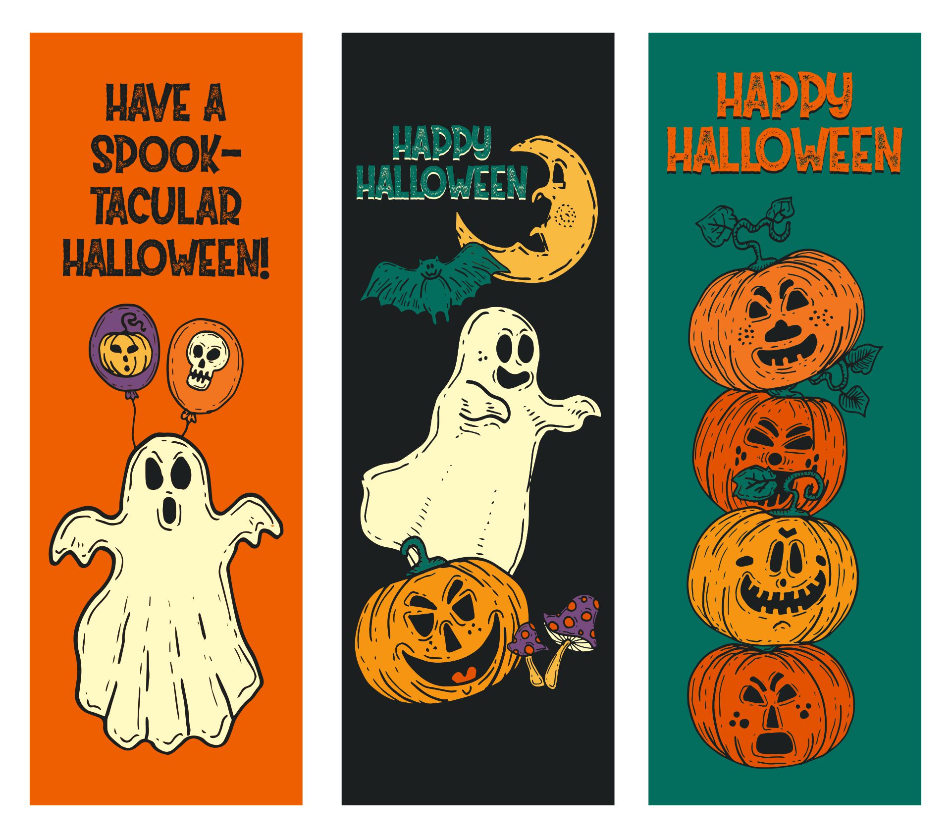 Printable Vintage Halloween Tags Bookmarks