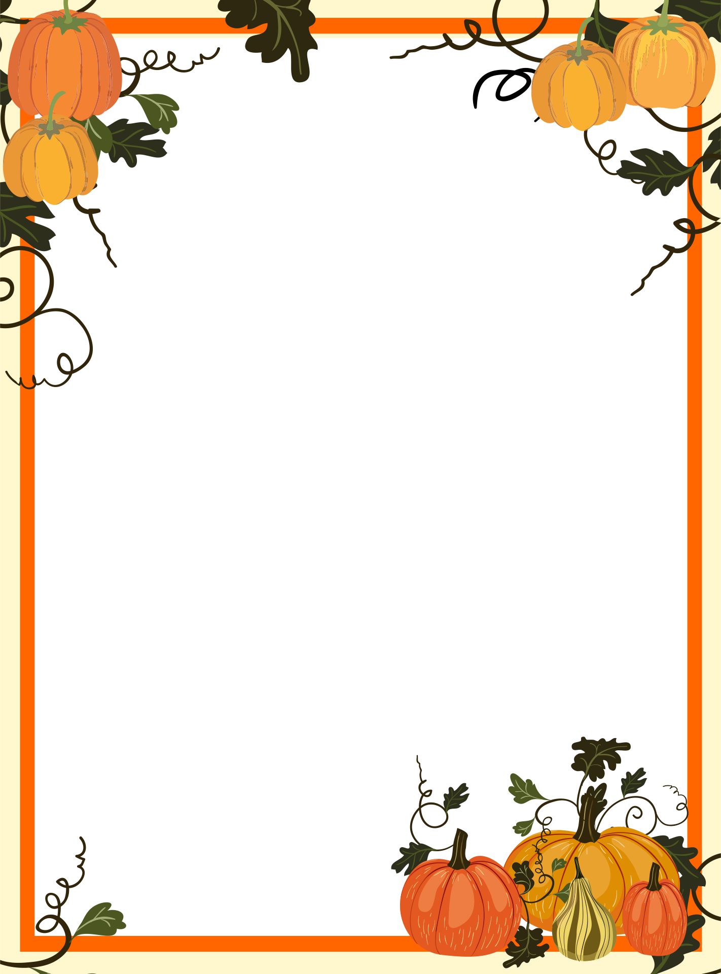 Pumpkin Halloween Border Background Pirntable