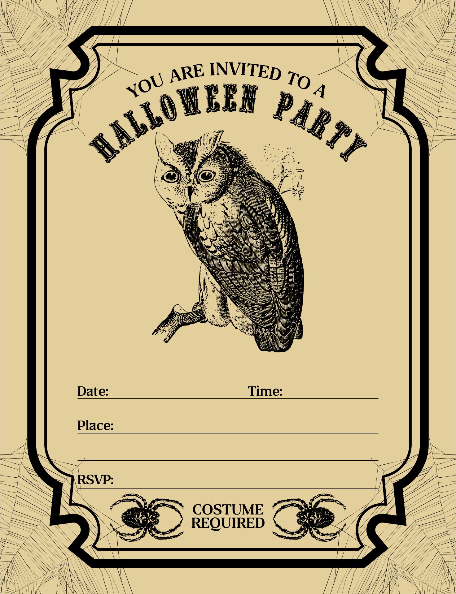 Scary Vintage Halloween Invitations Printable