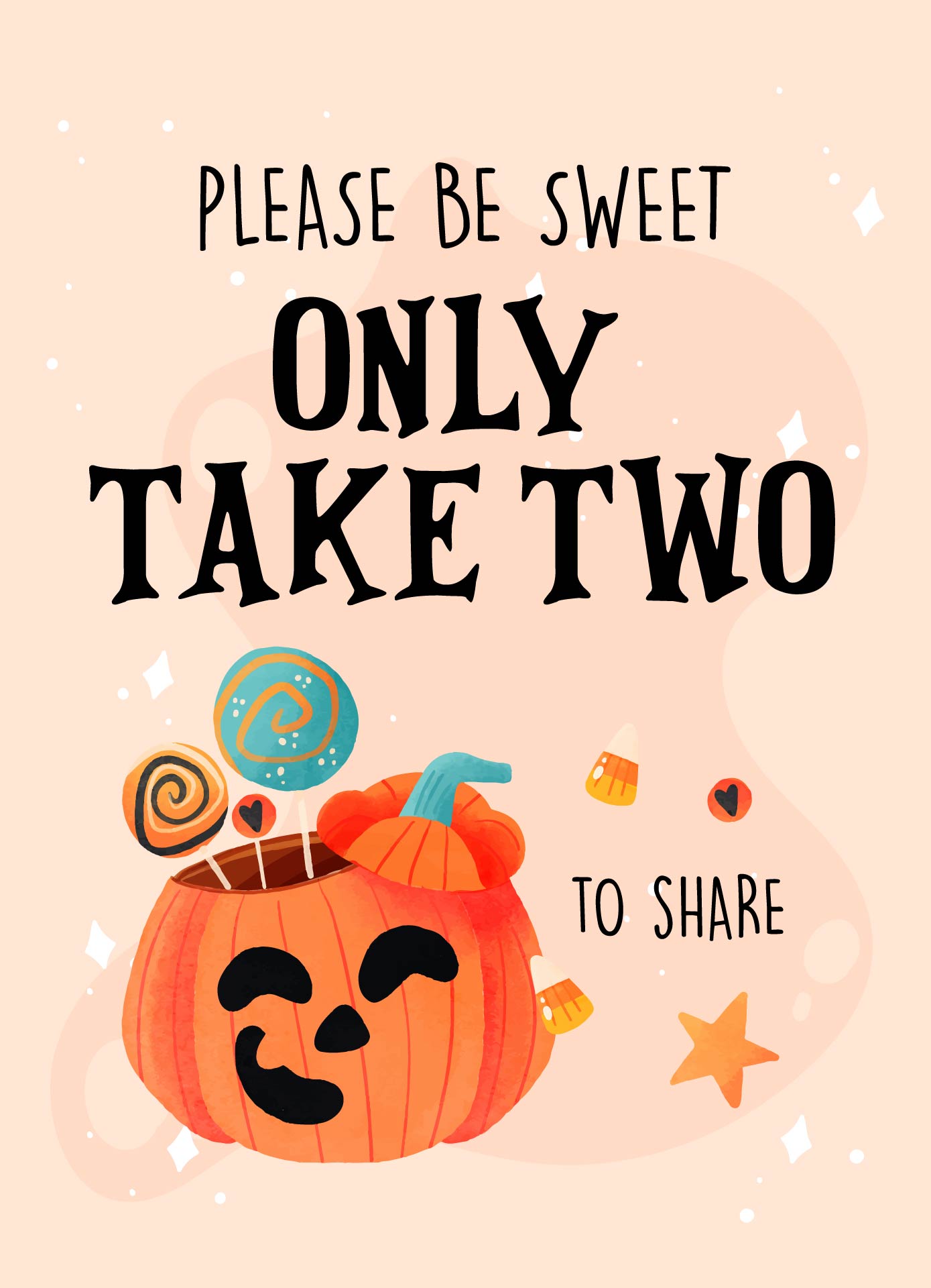 Self Serve Halloween Candy Sign Printable