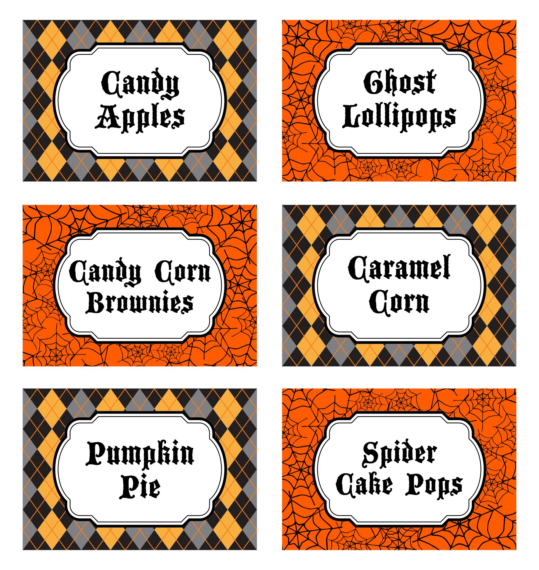 Spooky Halloween Food Labels Printable