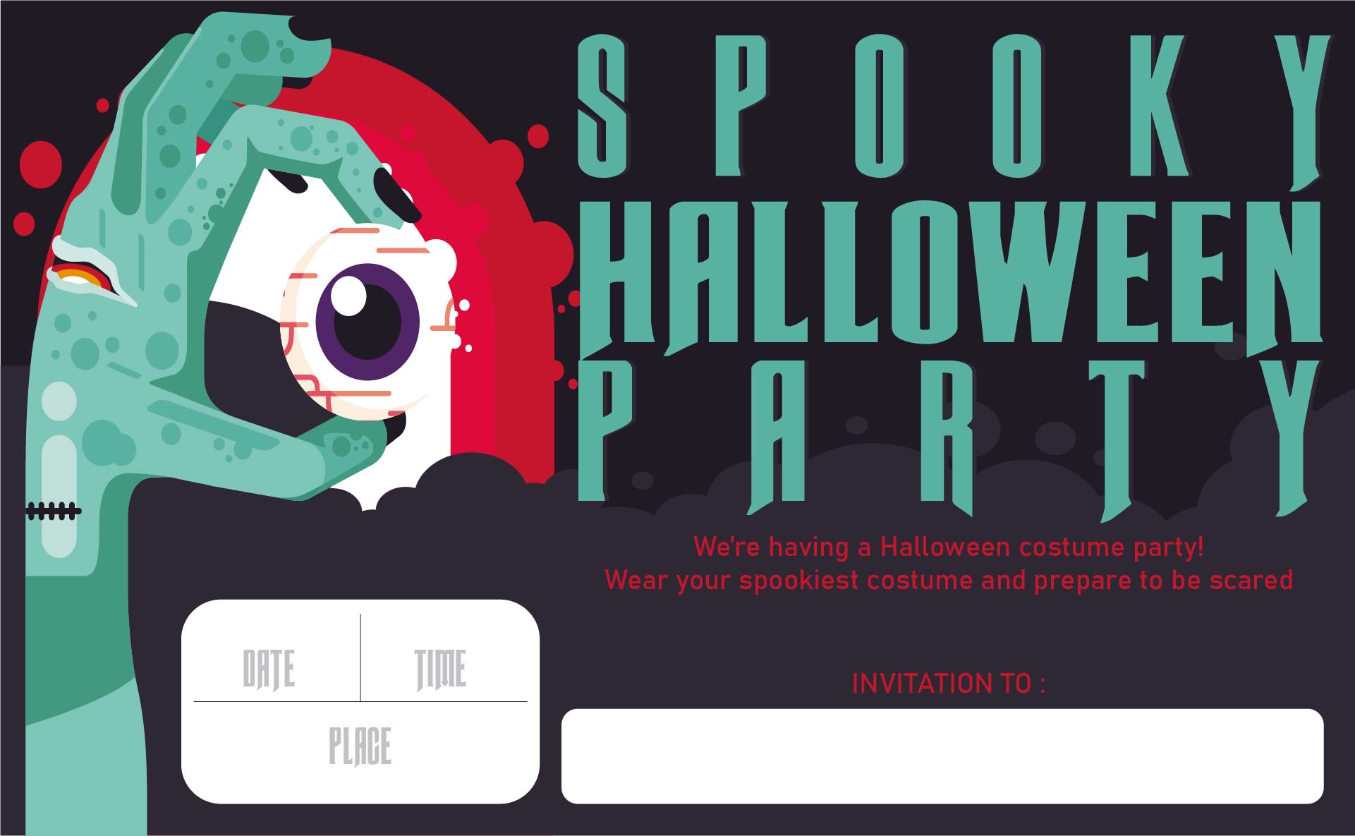 Spooky Halloween Party Invites Printable