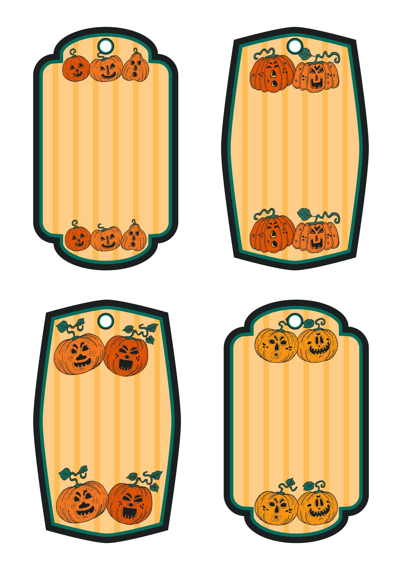 Spooky Pumpkin Halloween Printable Tags