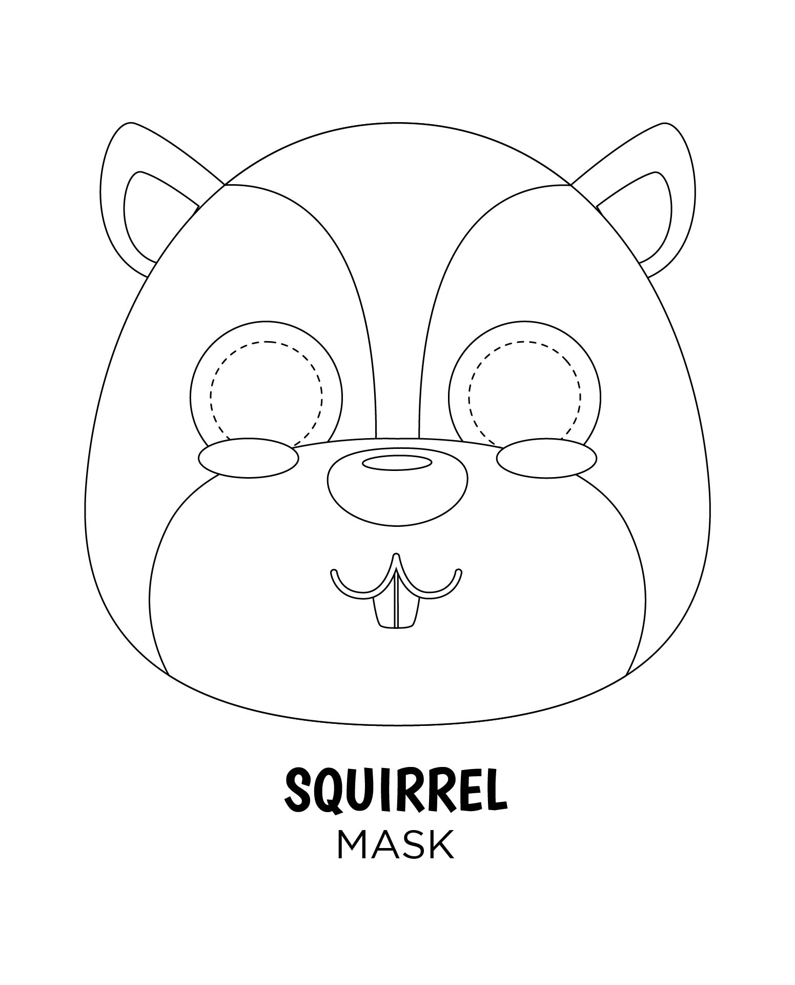 Squirrel Mask Coloring Page Printable