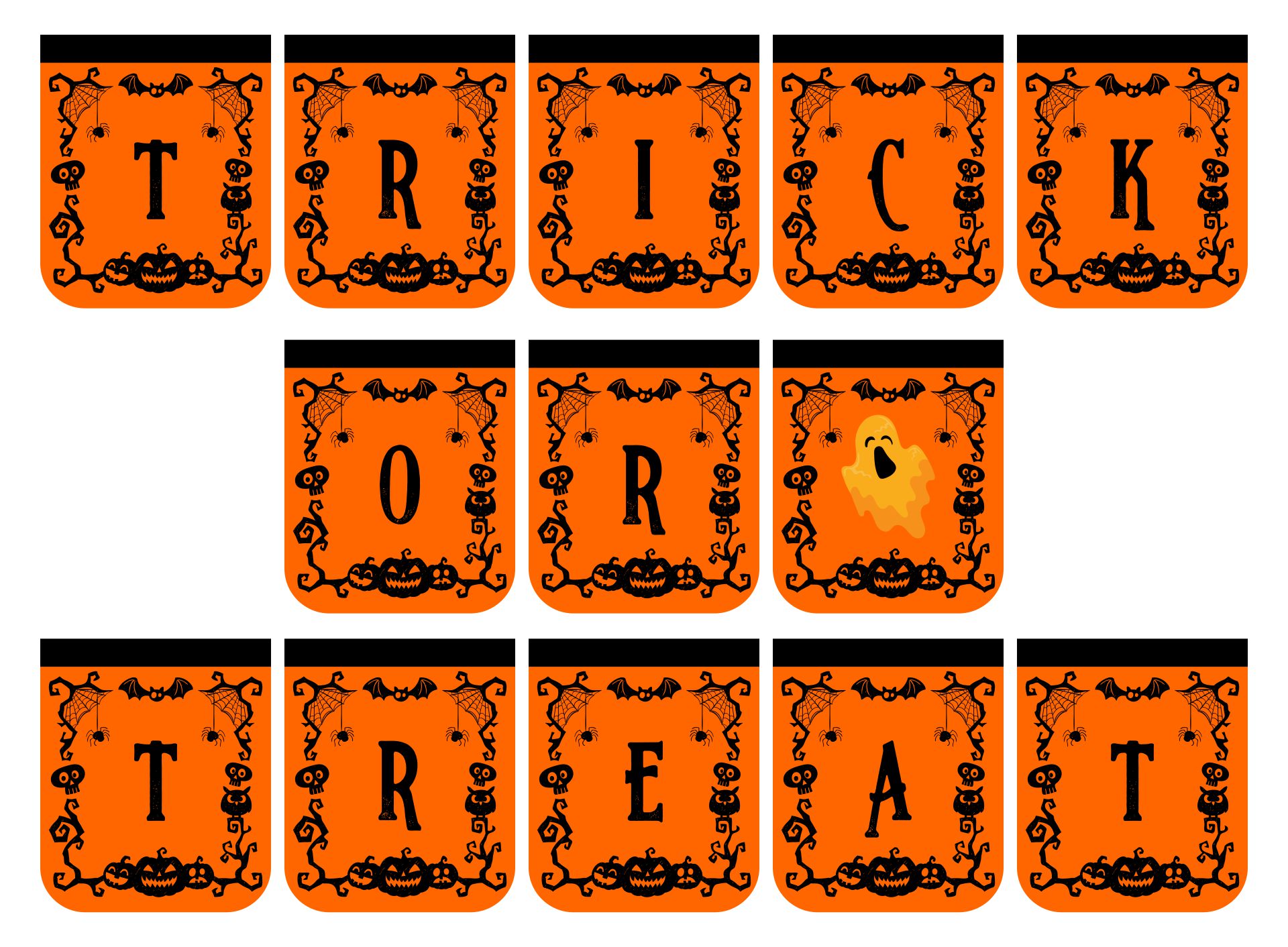 Trick Or Treat Halloween Banner Printable