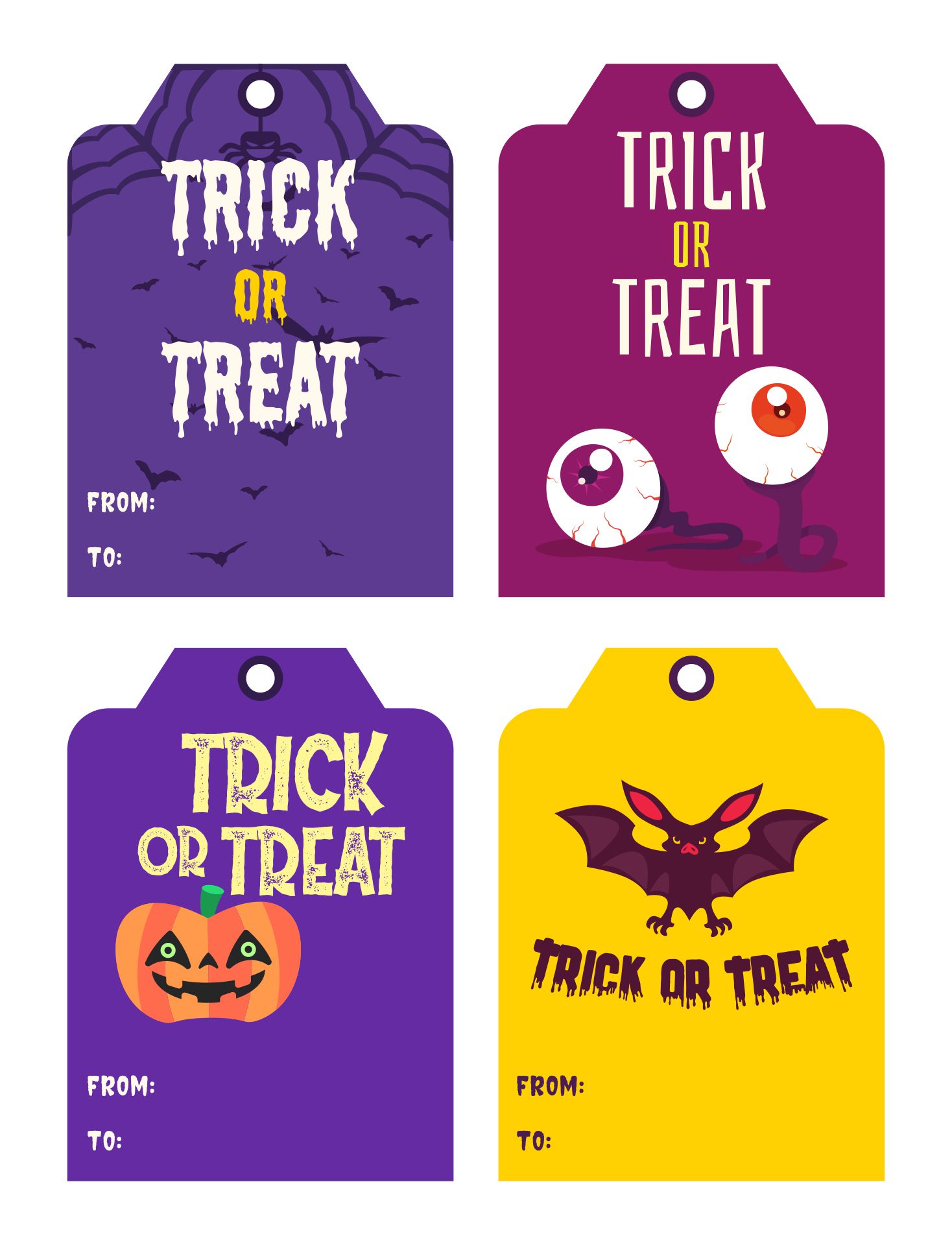 Trick-or-Treat Printable Gift Tags