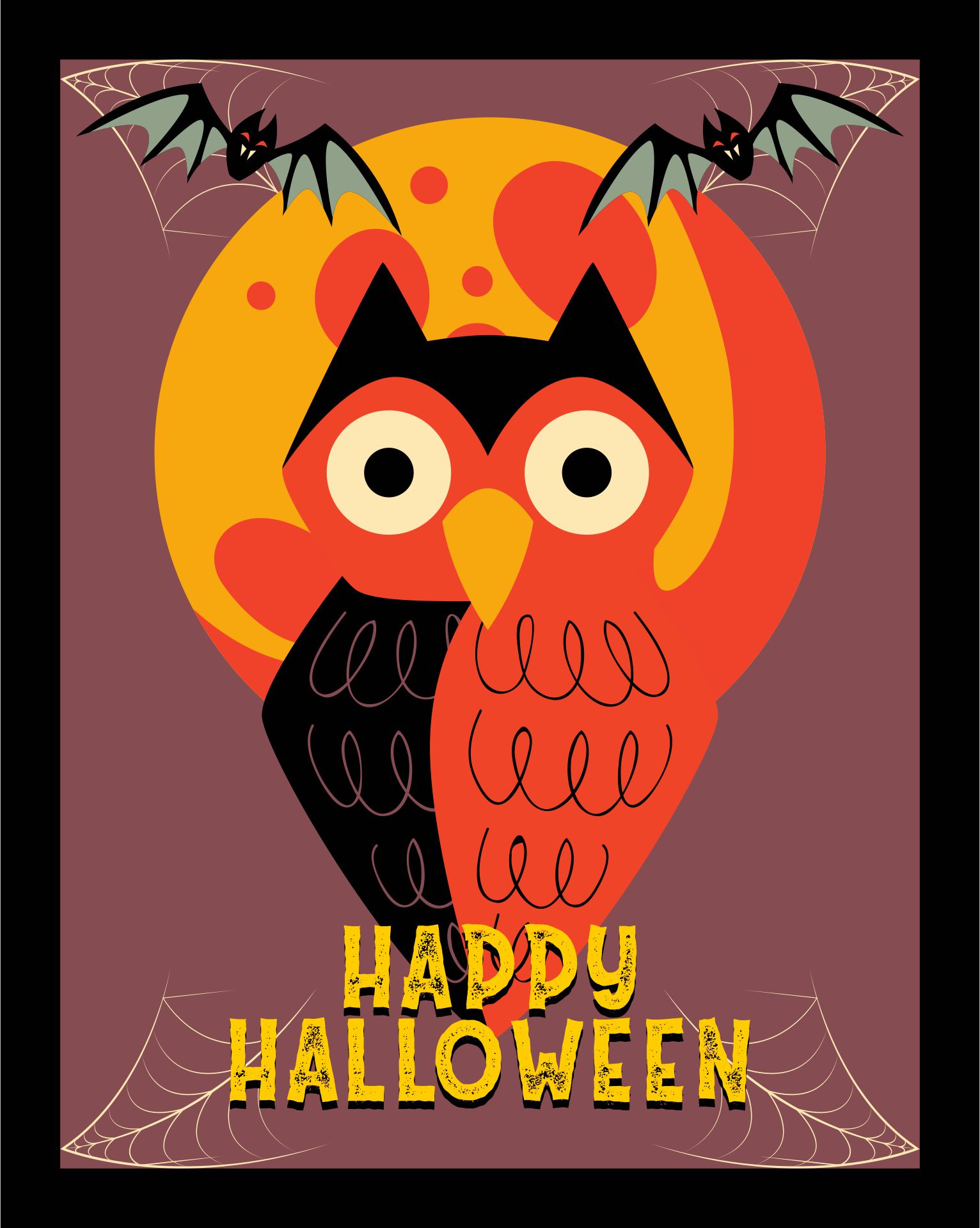 Vintage Halloween Cards Owl Printable