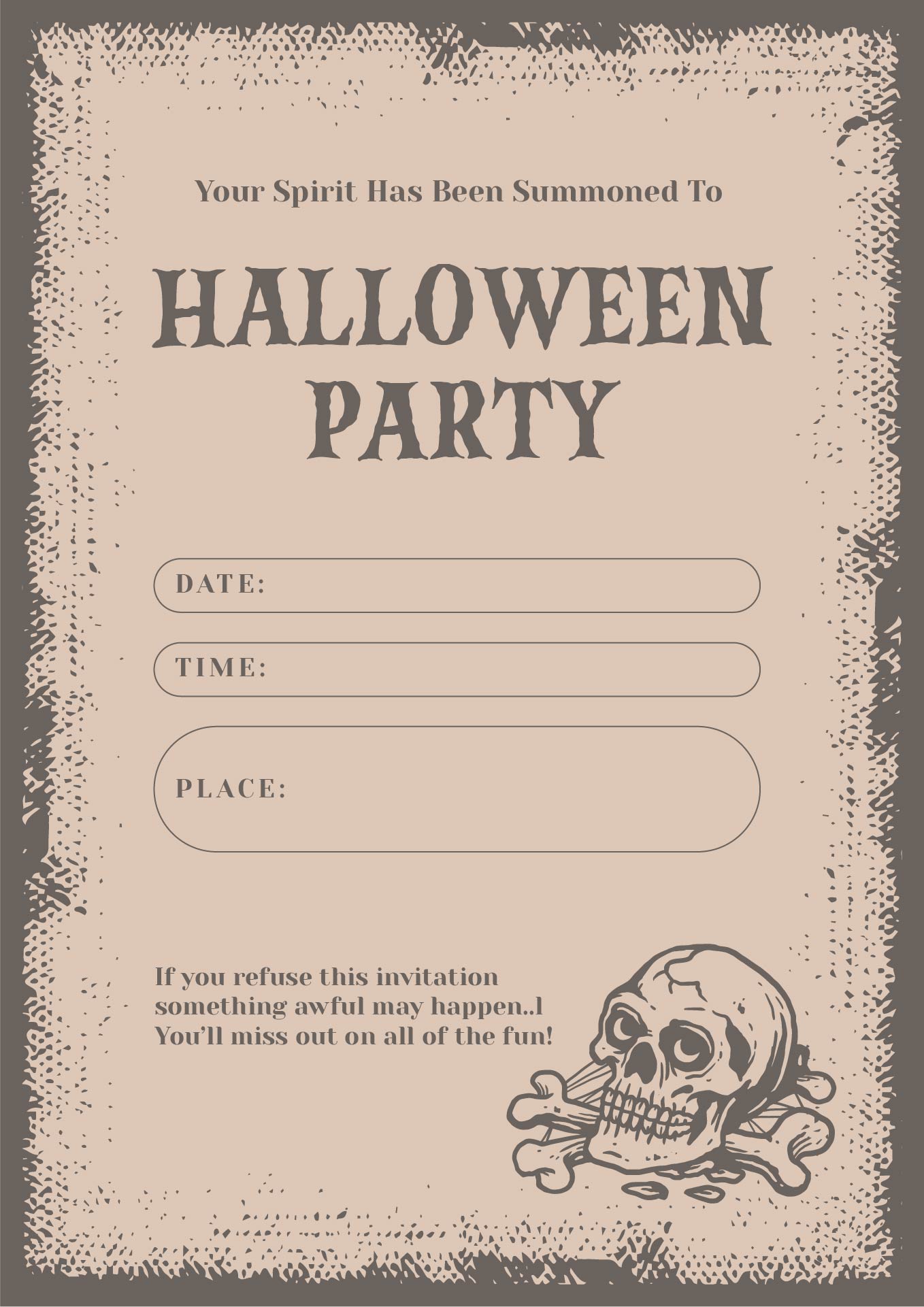 Vintage Halloween Invitation Printable