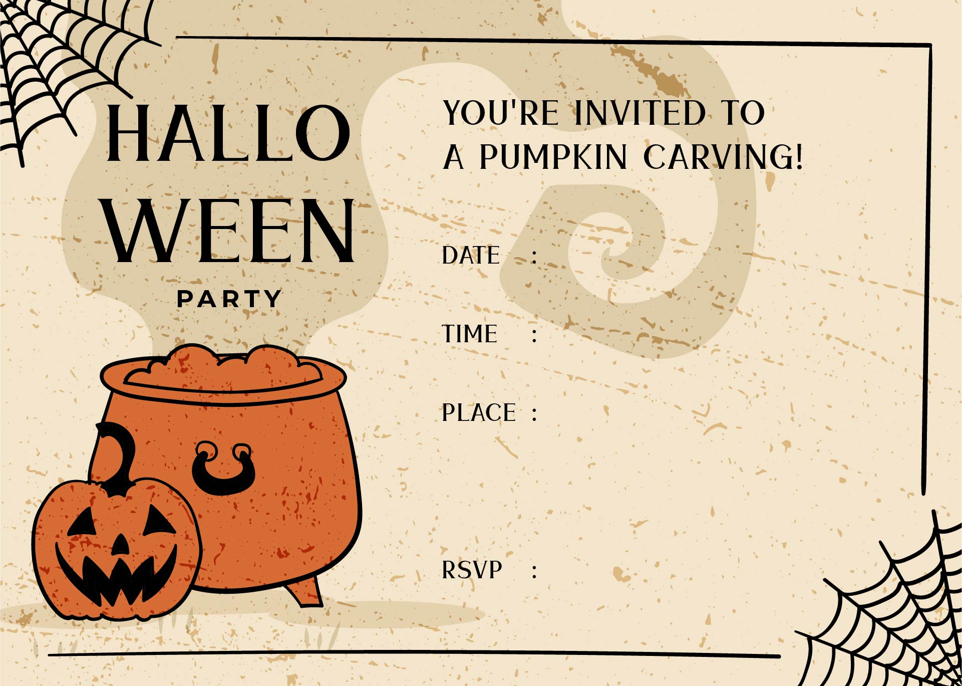 Vintage Halloween Party Invitation Printable