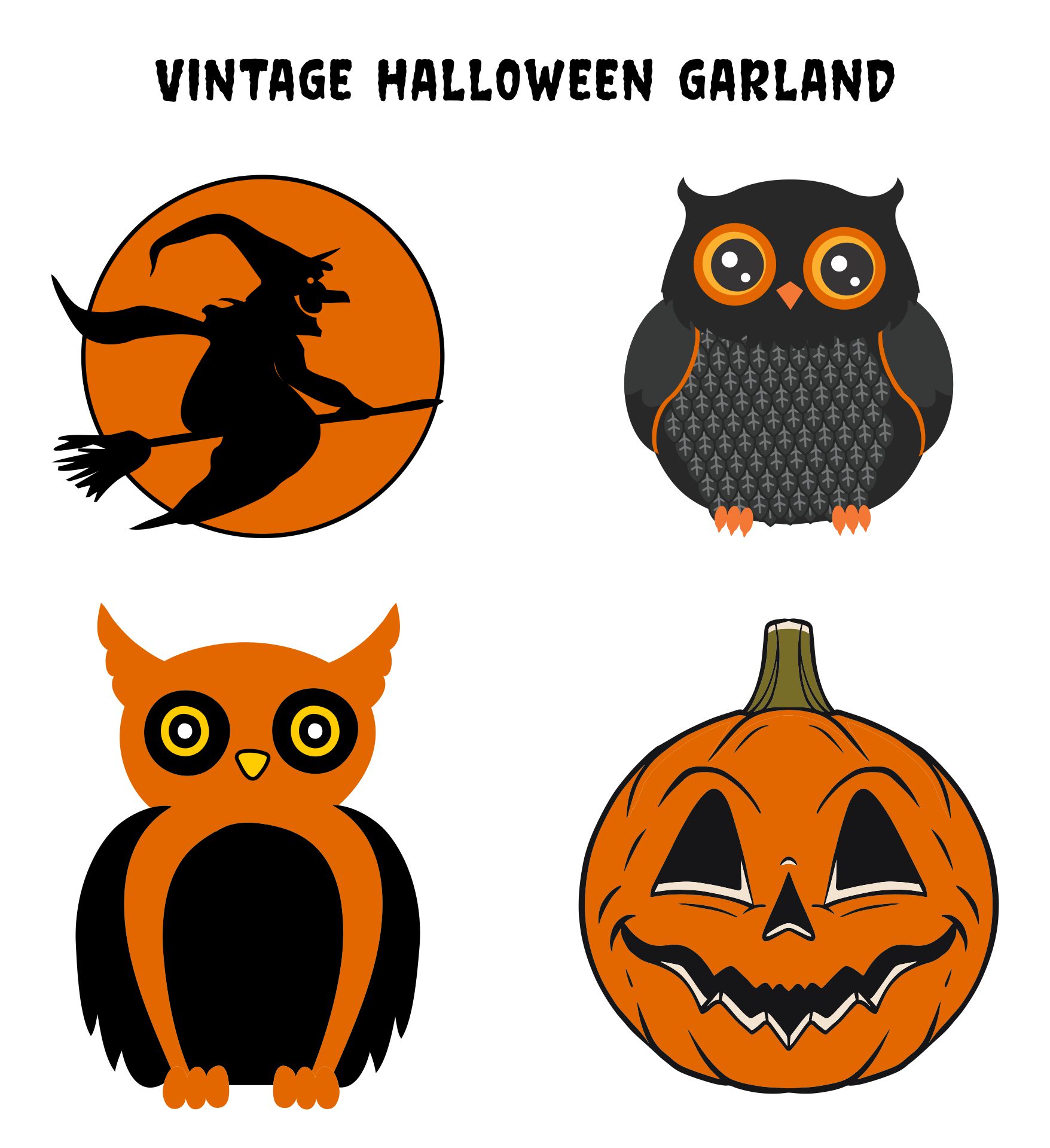 Vintage Halloween Printable Decorations