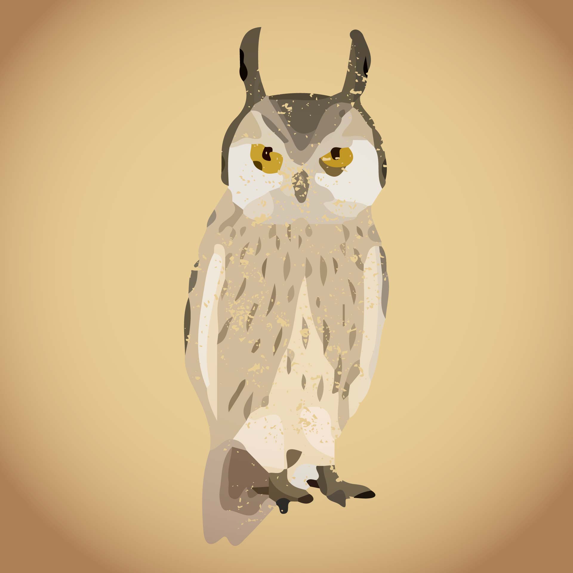 Virginian Horned Owl Printable Halloween Clipart
