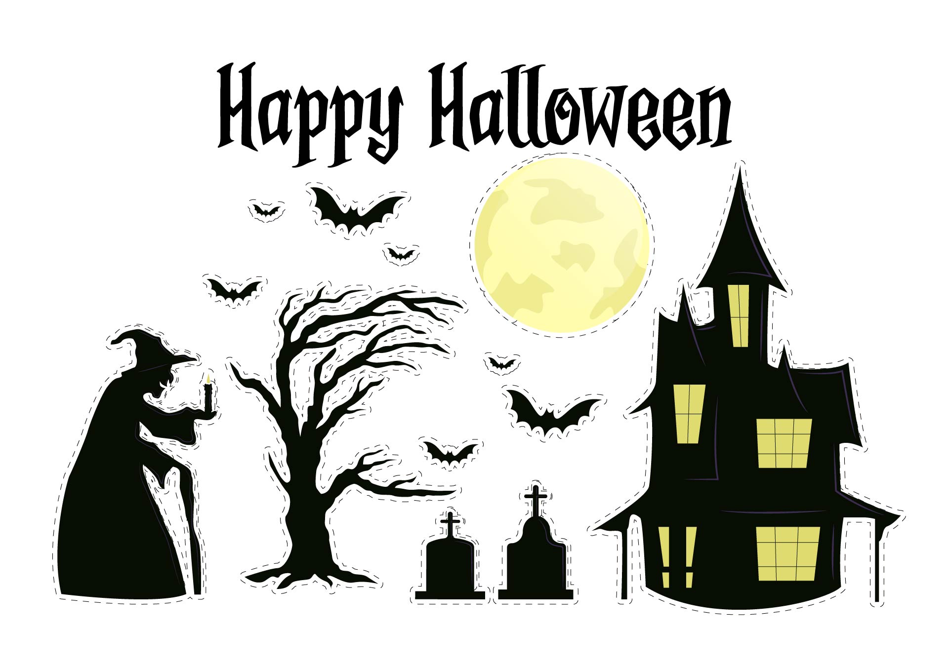Wall Decorations Halloween Stickers Template