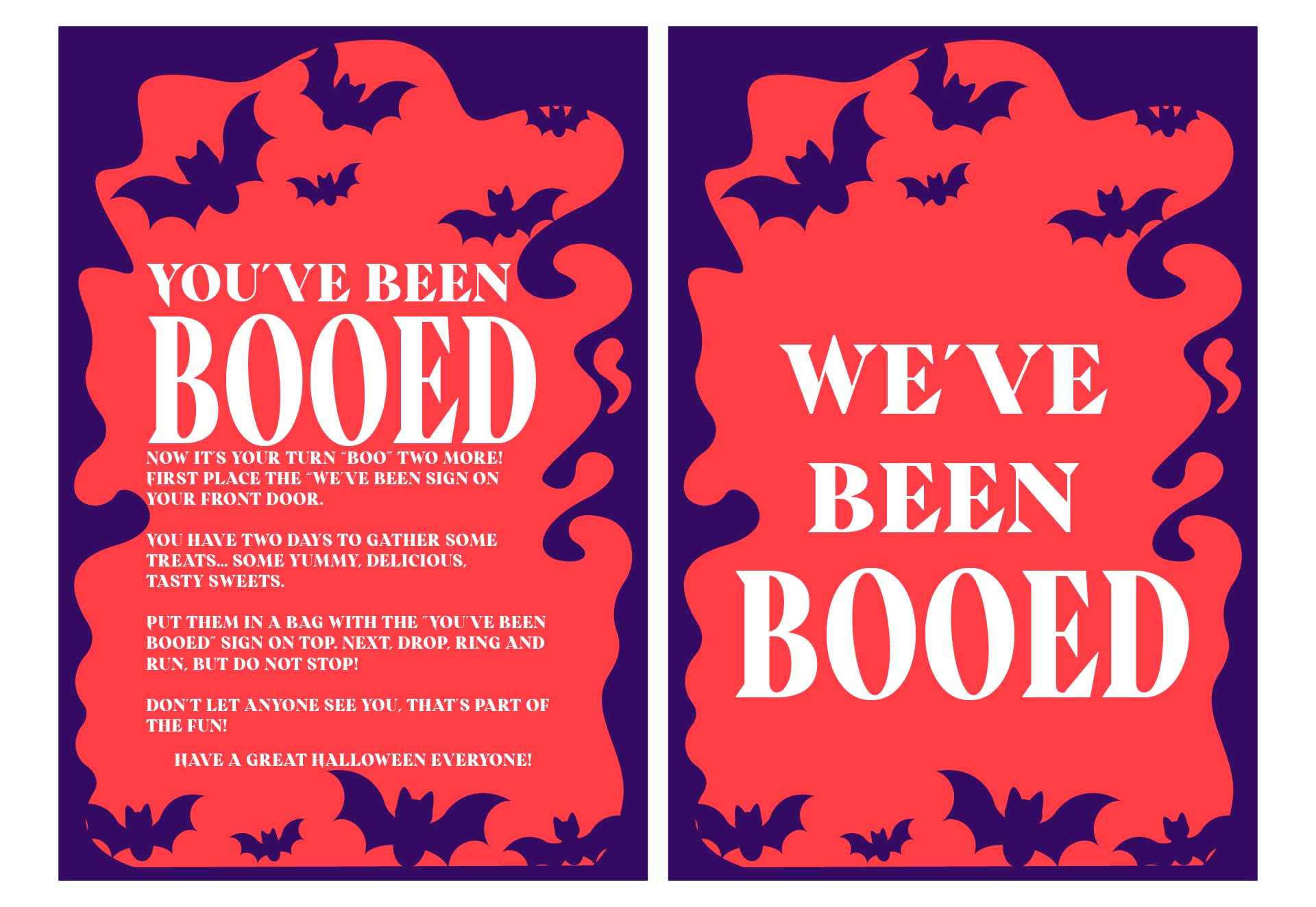 Youve Been Booed Printable Halloween Sign For Candy Drops