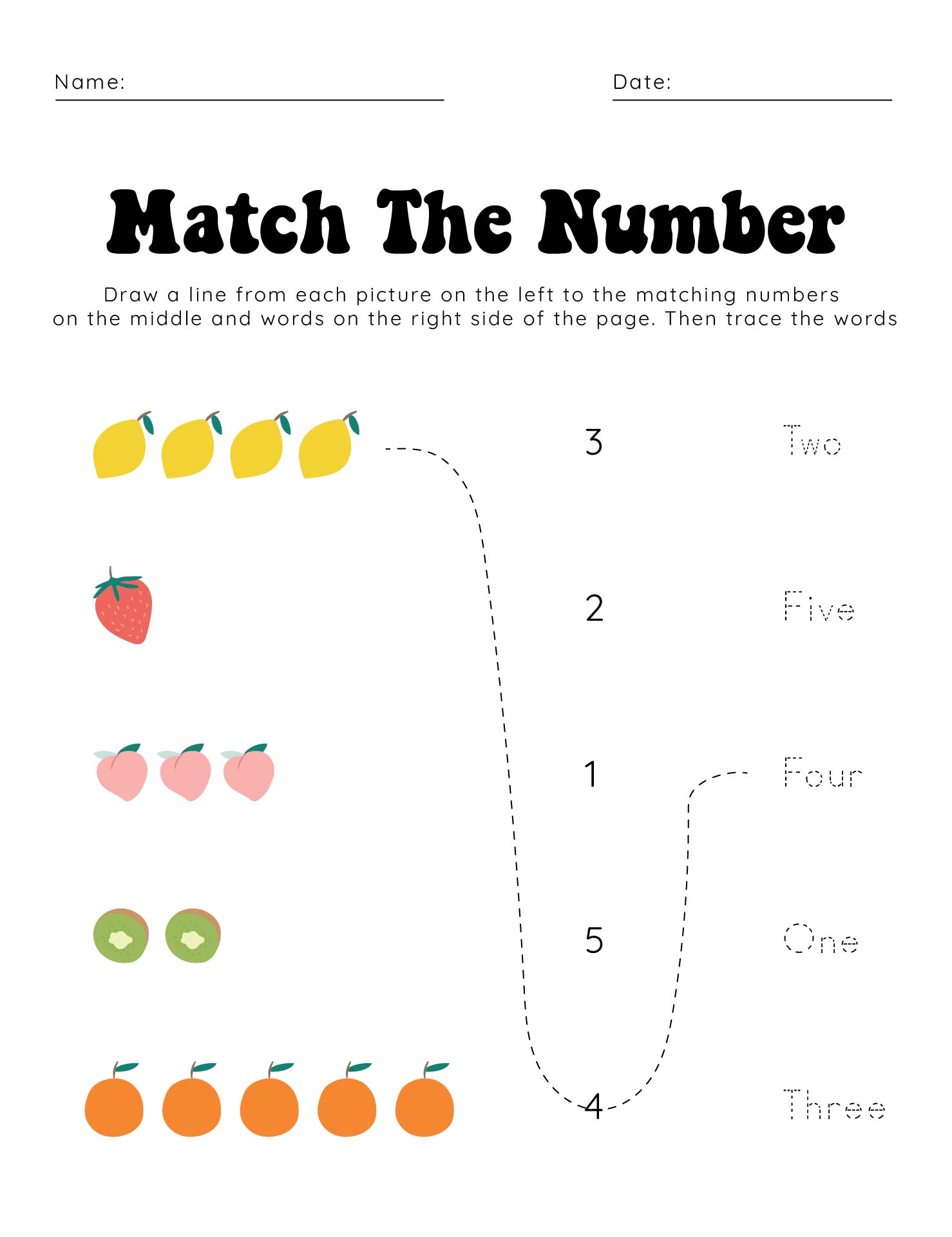 Printable Matching Worksheets Preschool Math