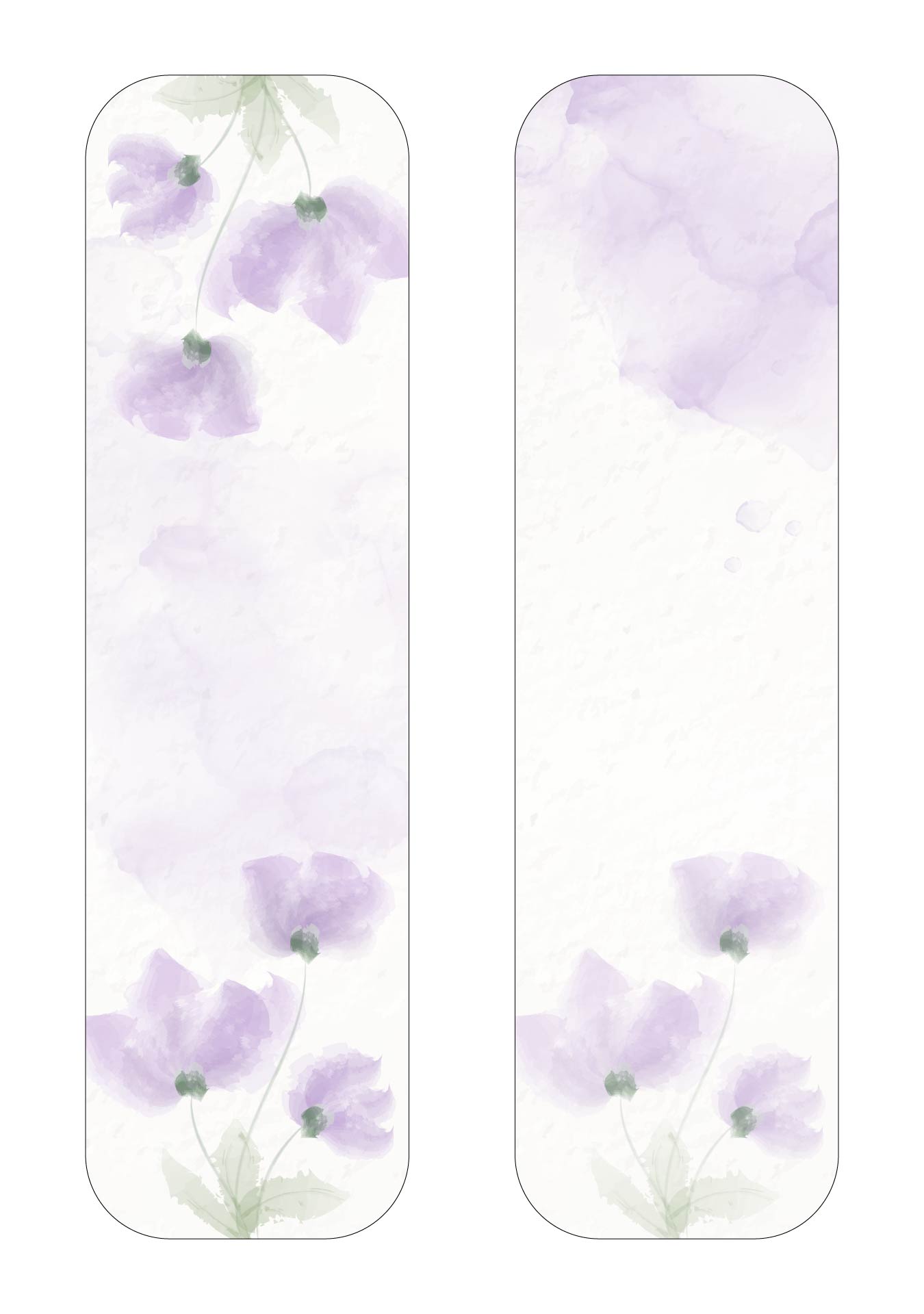 Blank Printable Watercolor Bookmarks