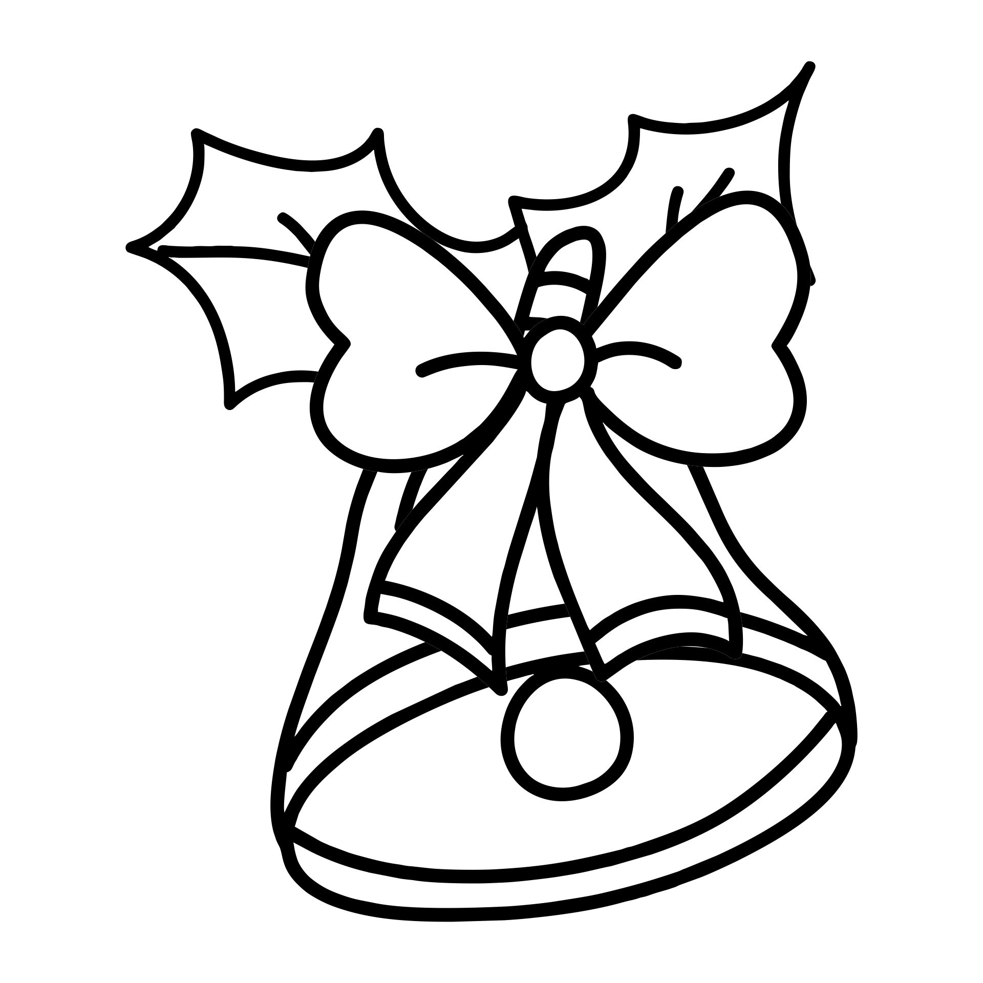 Christmas Bells And Bow Coloring Page Printable