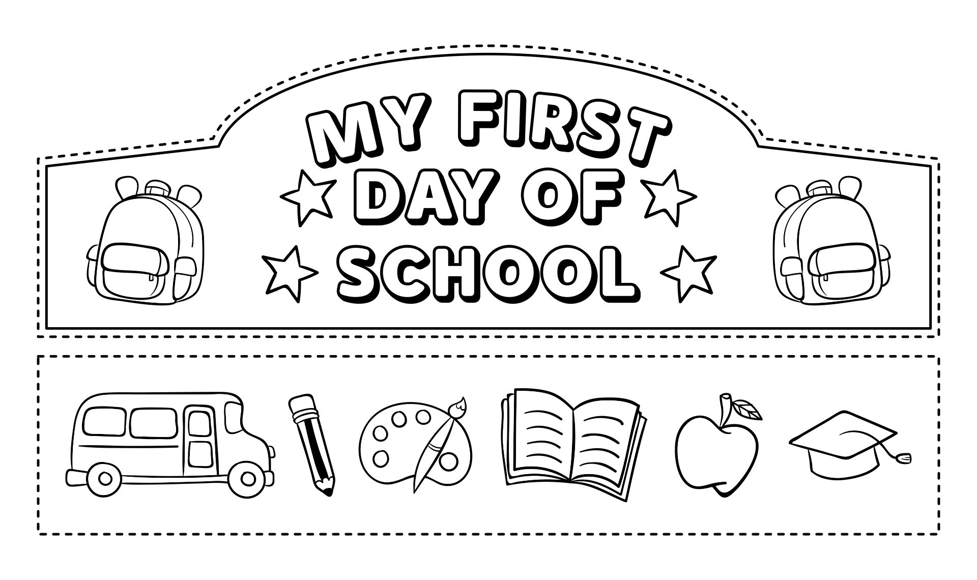 First Day Of School Crowns For Preschool And Kindergarten Printable