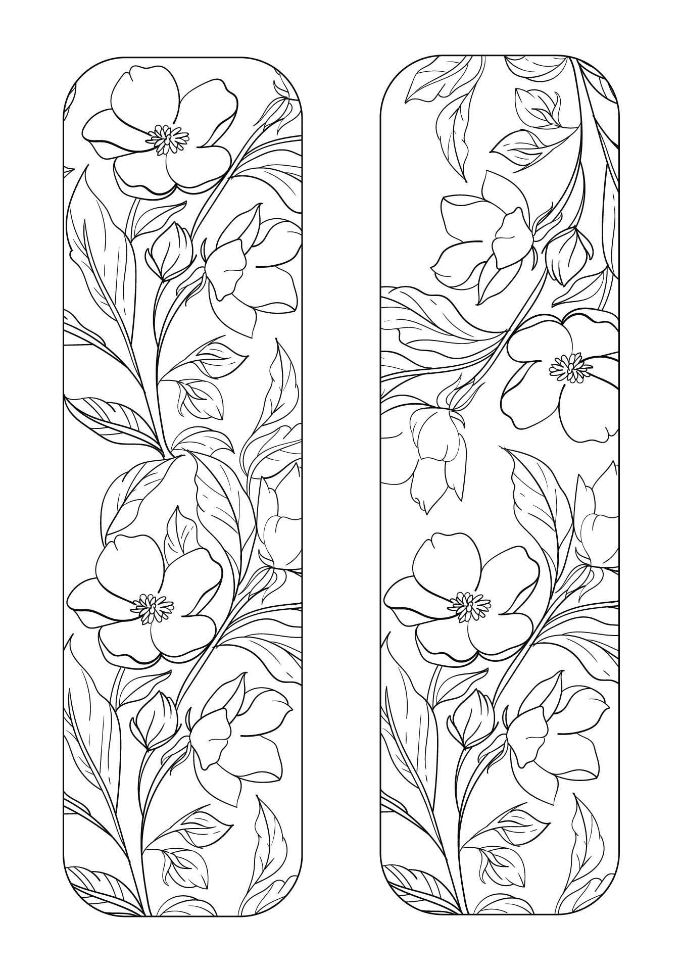 Full Of Flower Bookmarks Coloring Pages Printable
