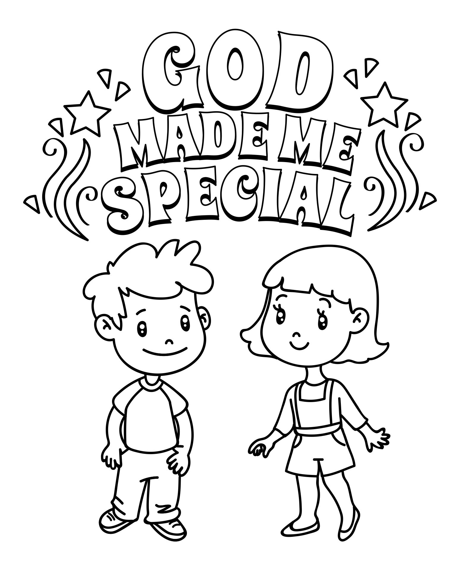 God Created Me Coloring Page Printable