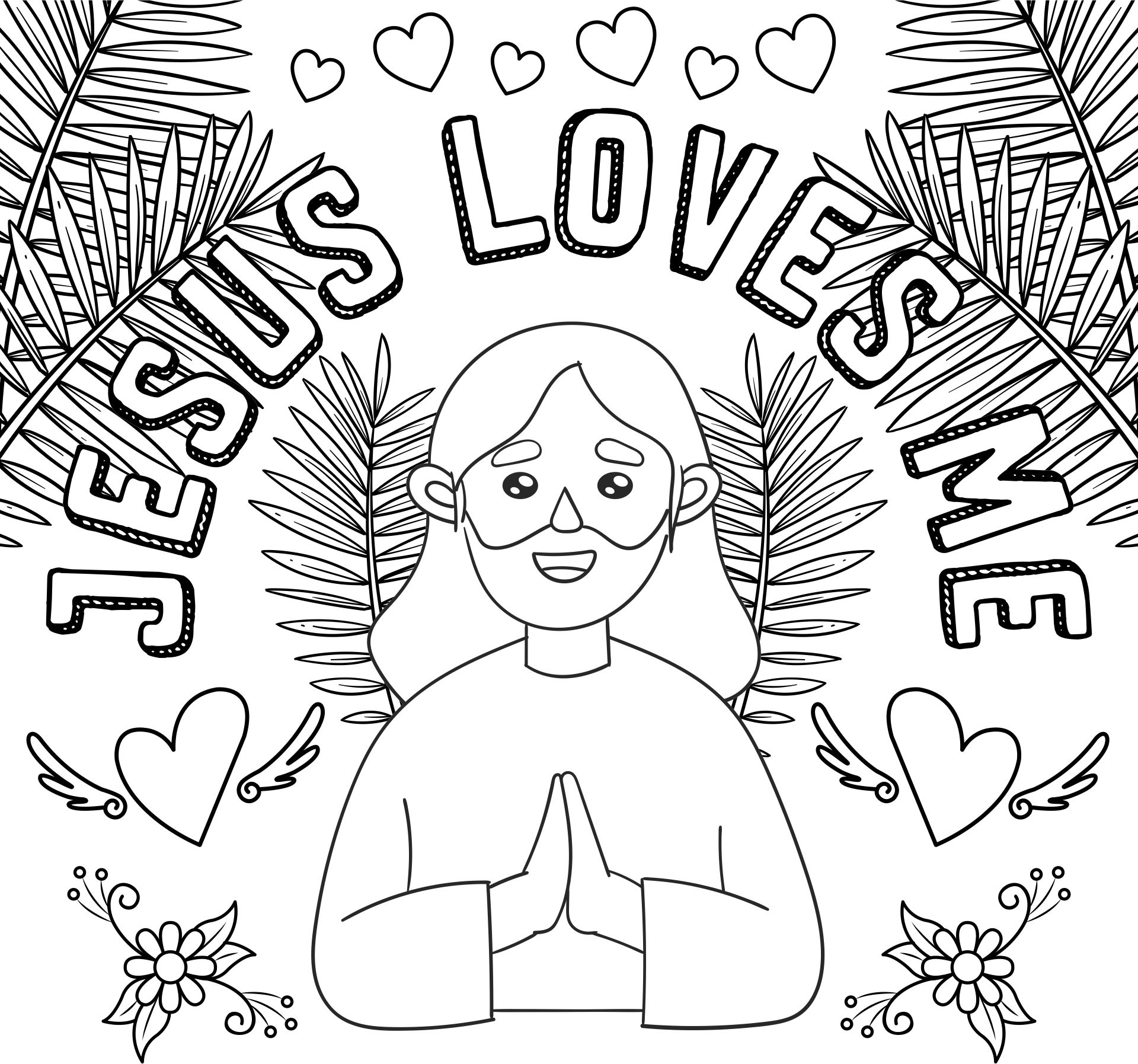 Jesus Loves Me Coloring Page Printable