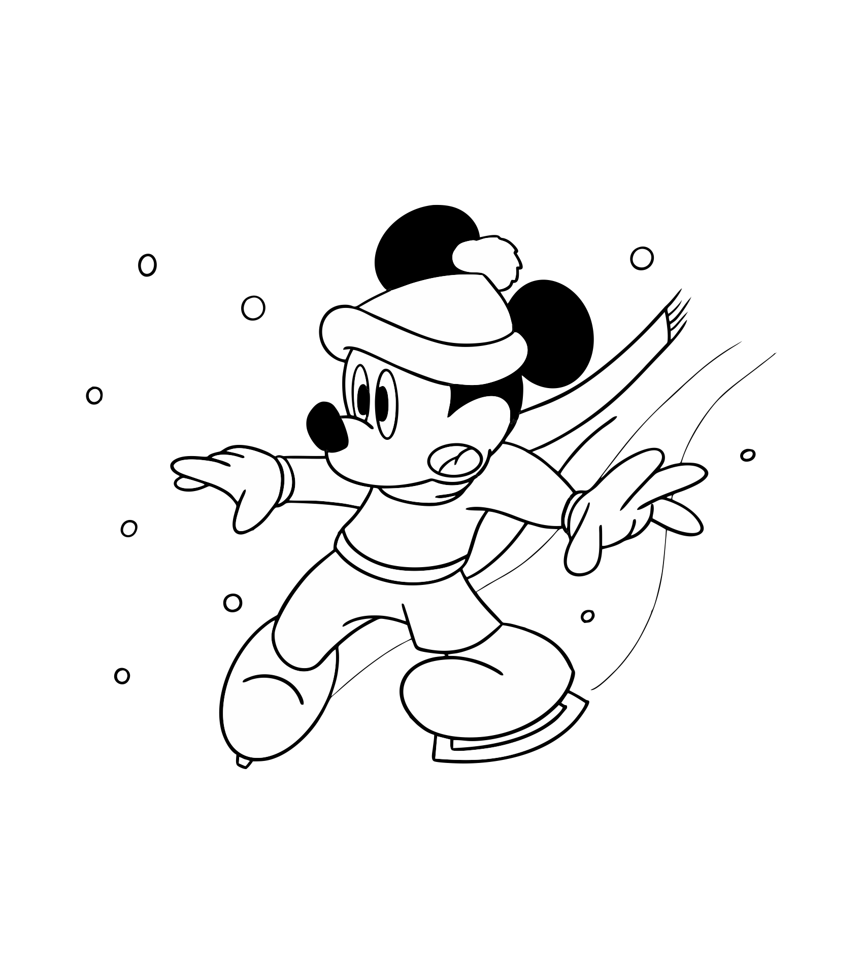 Mickey Winter Christmas Coloring Pages Printable