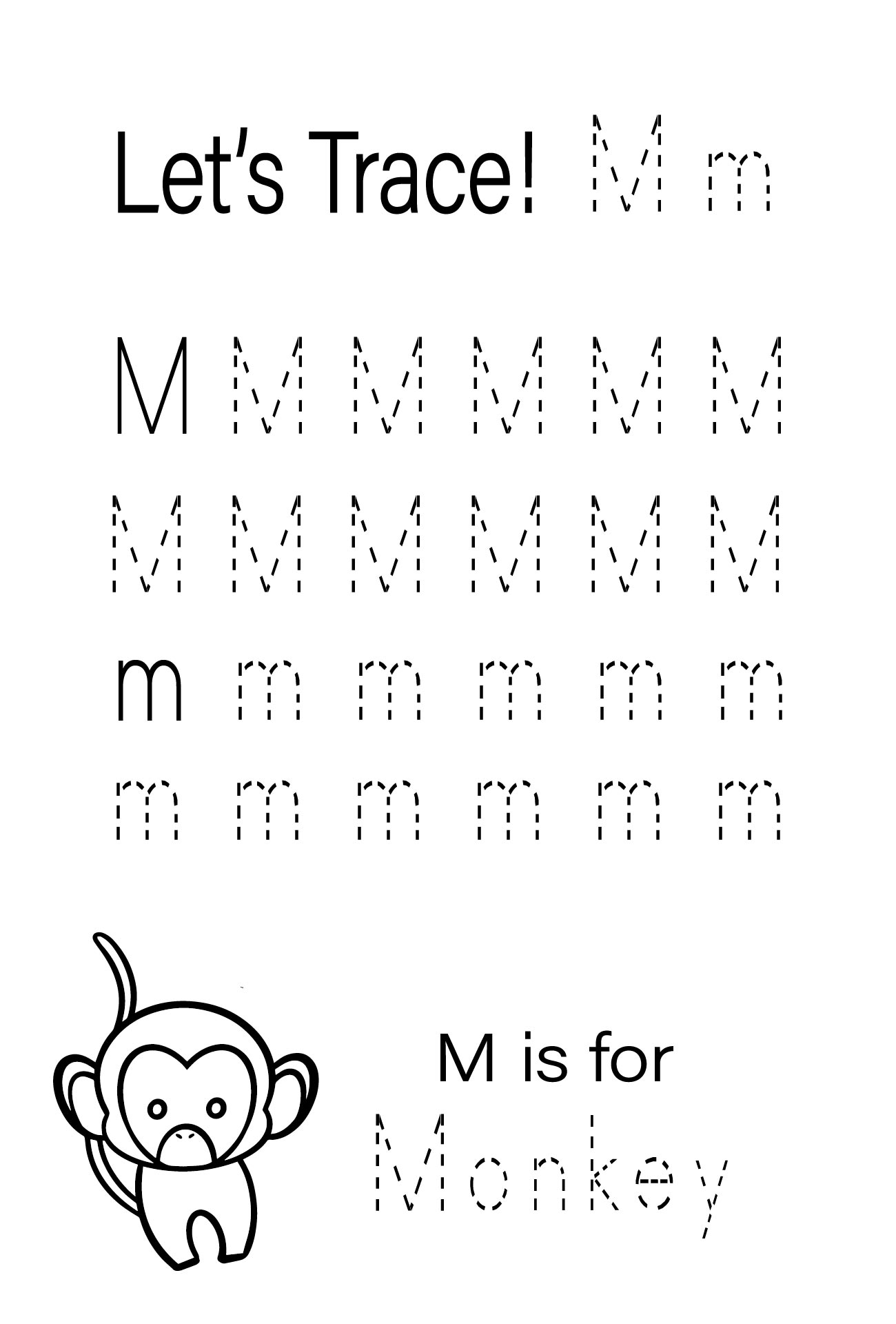 Preschool Tracing Letter M Handwriting Without Tears Practice Printable