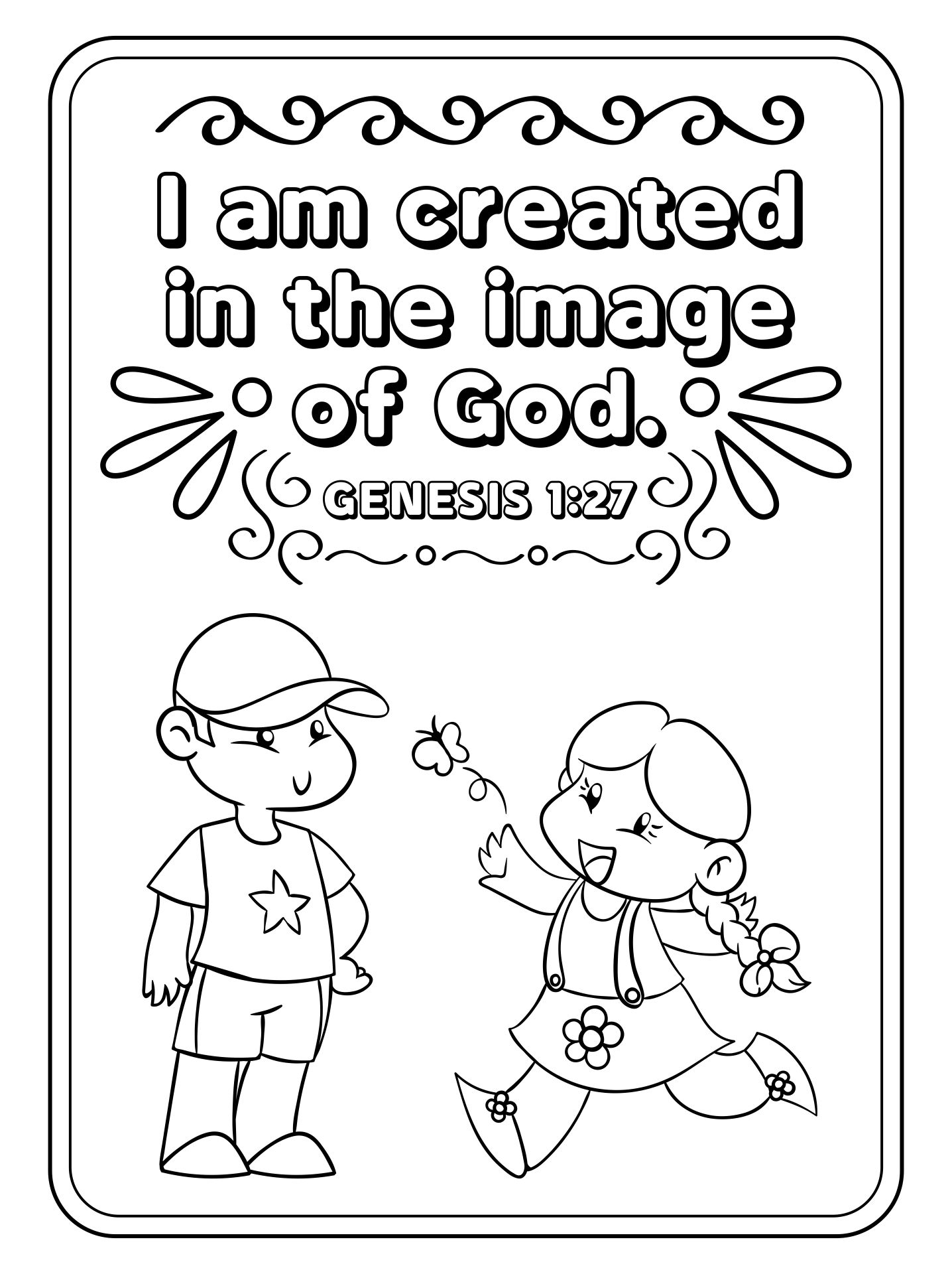 Printable Bible Verse Coloring Pages For Kids God Created Me