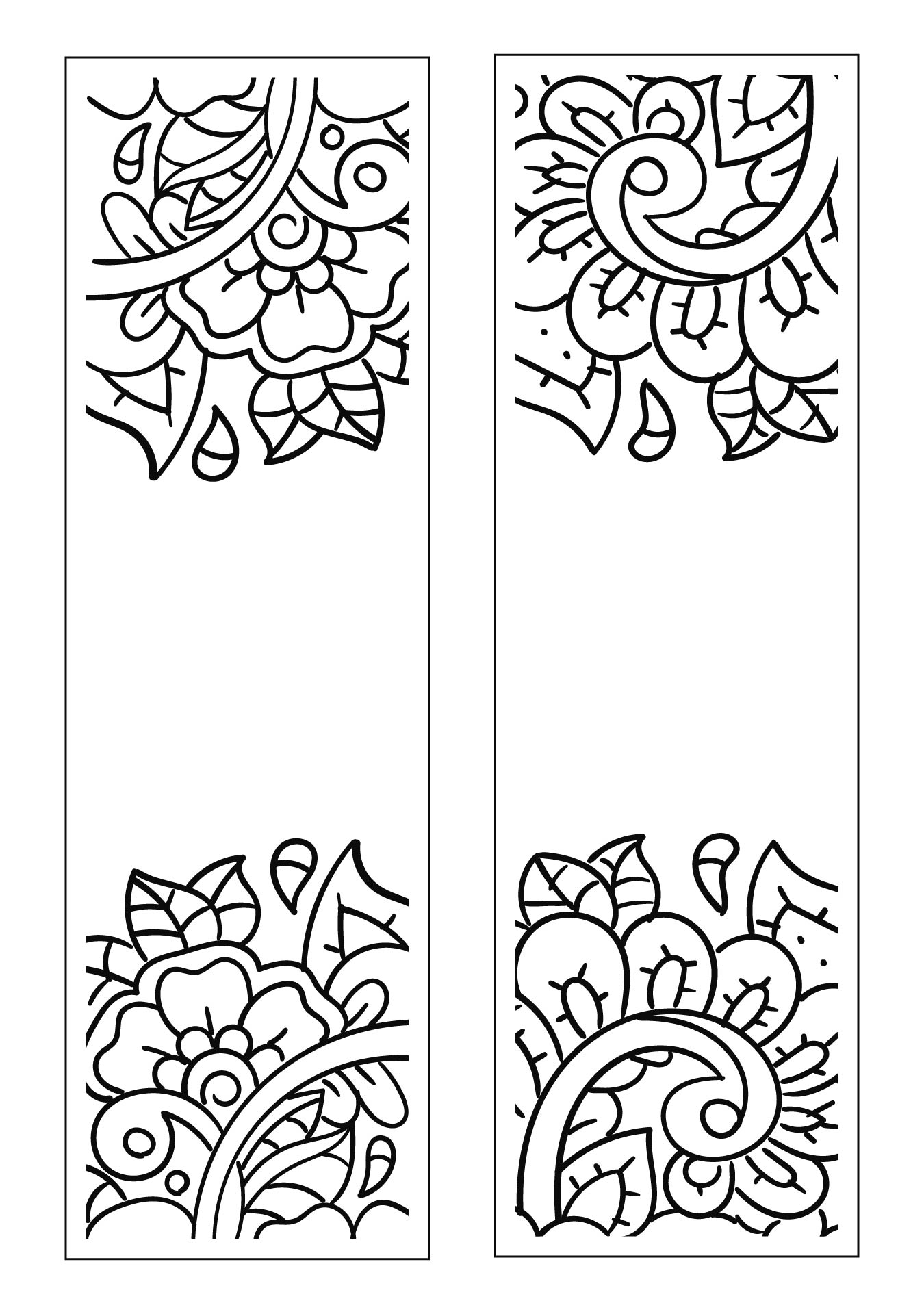 Printable Bookmarks Zendoodle Black And White