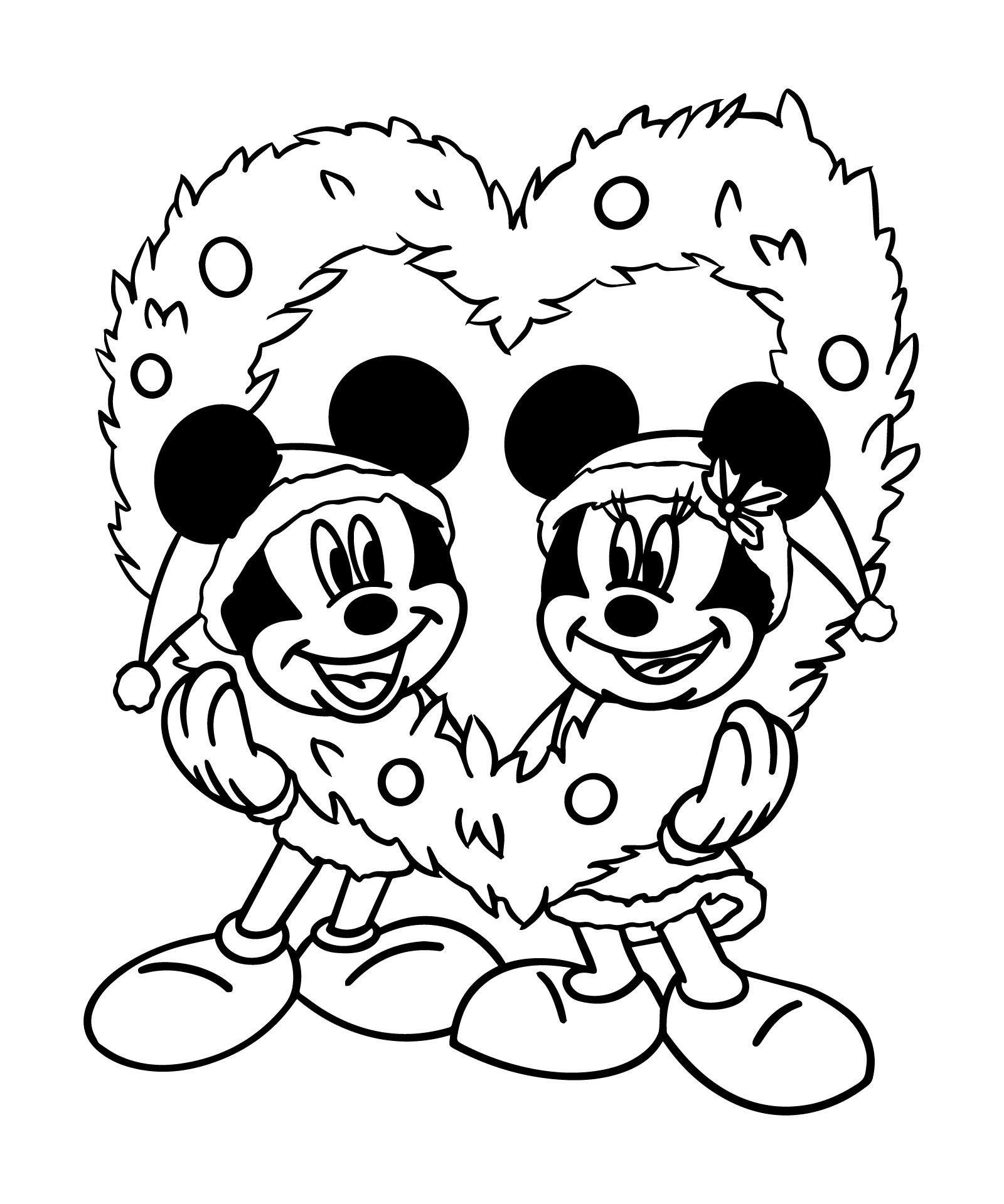 Printable Christmas Coloring Pages Mickey And Minnie