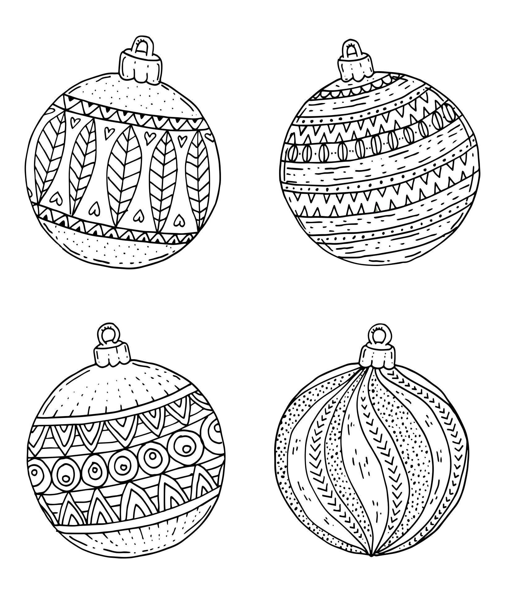 Printable Christmas Ornaments Coloring Pages For Adults