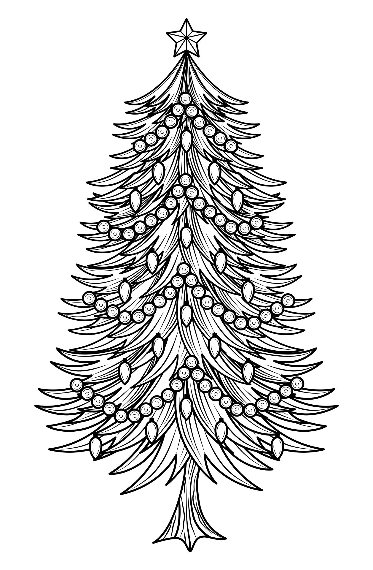 Printable Christmas Tree Coloring Pages For Adults
