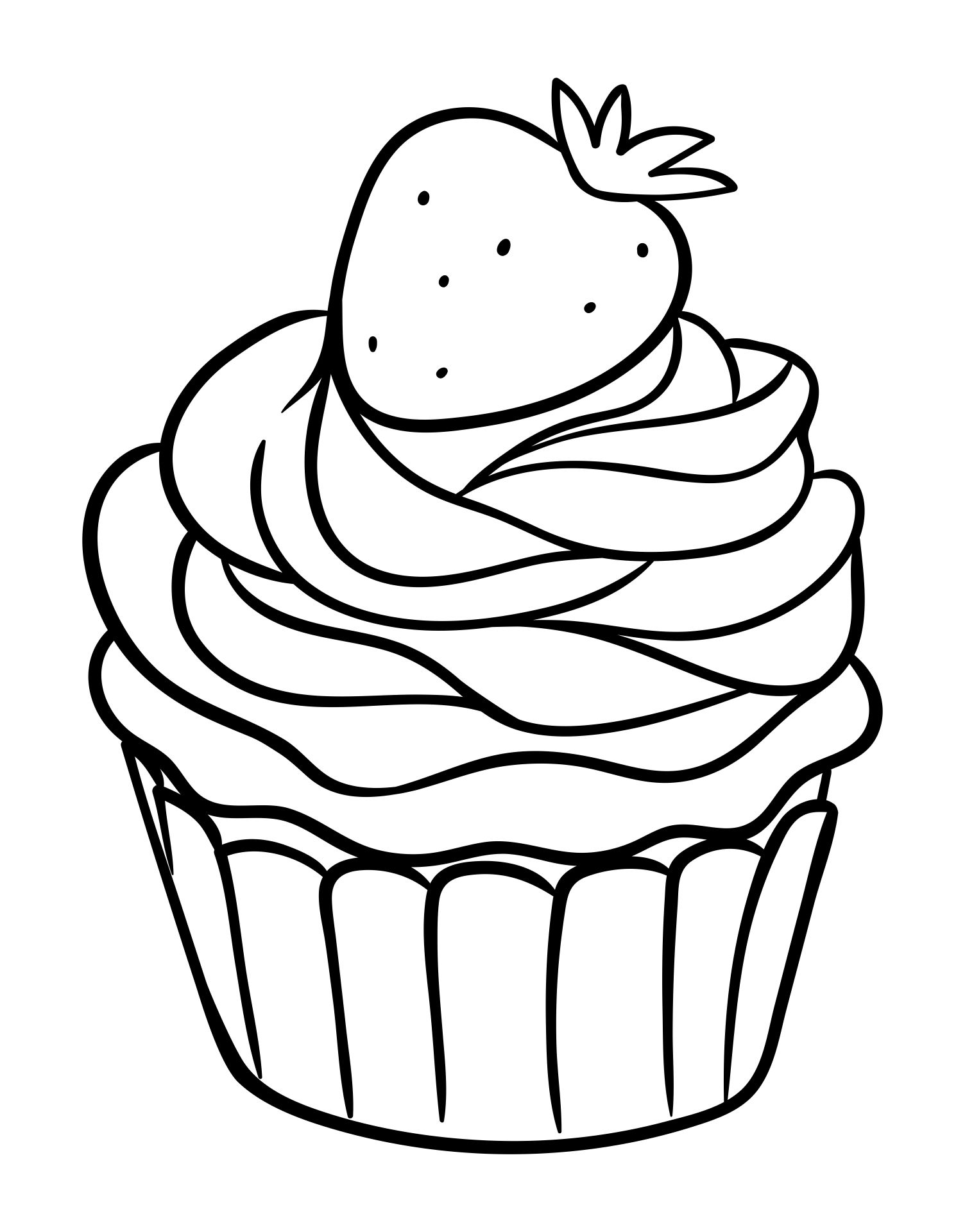 Printable Coloring Page For Kids Cupcake