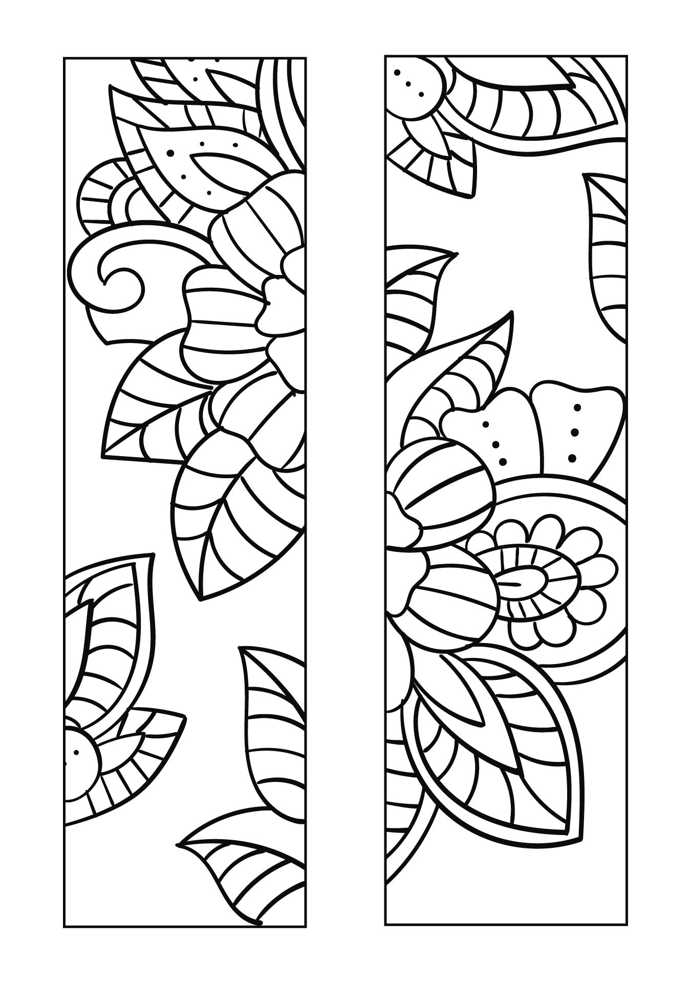 Printable Floral Bookmarks Coloring