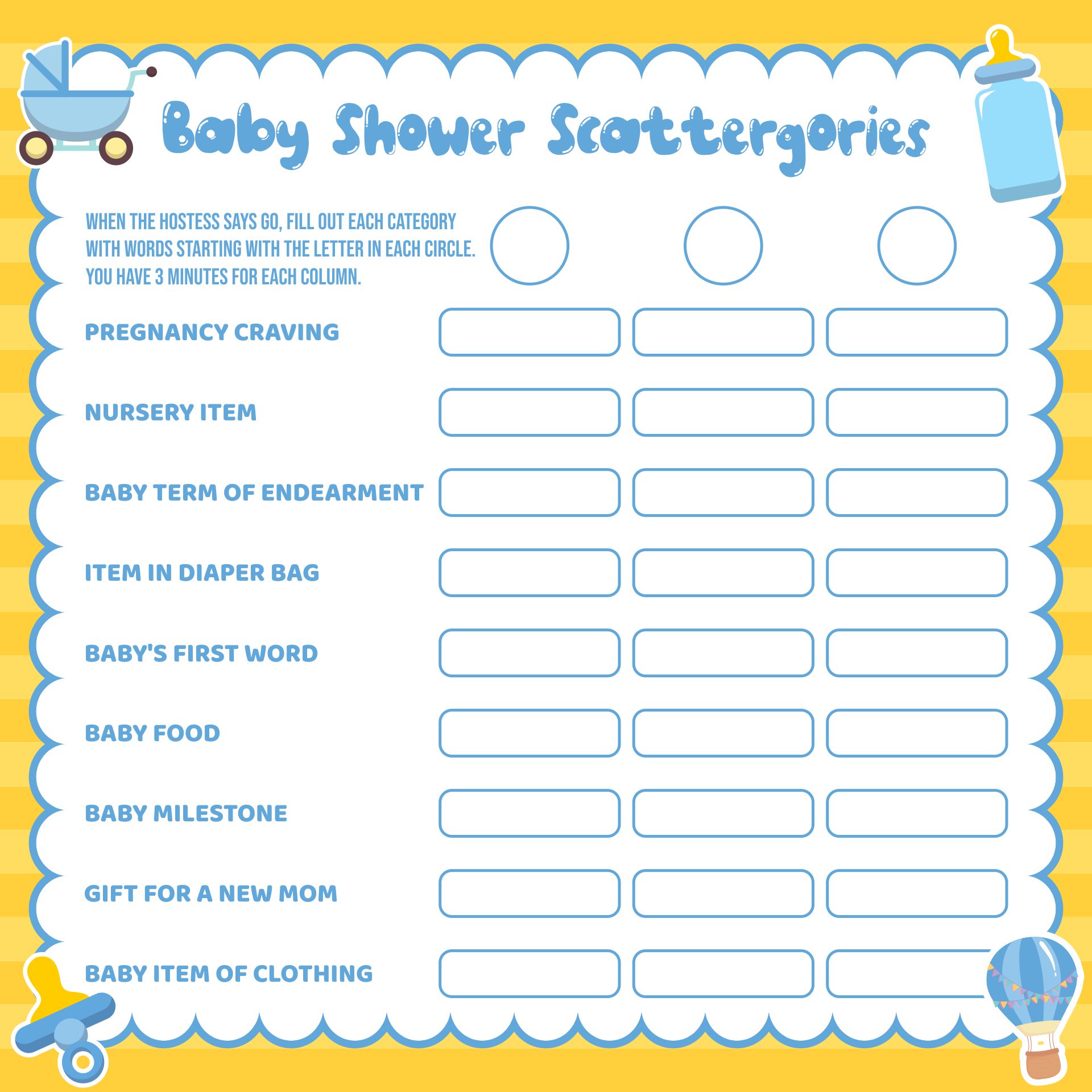 Printable Funny Baby Shower Games