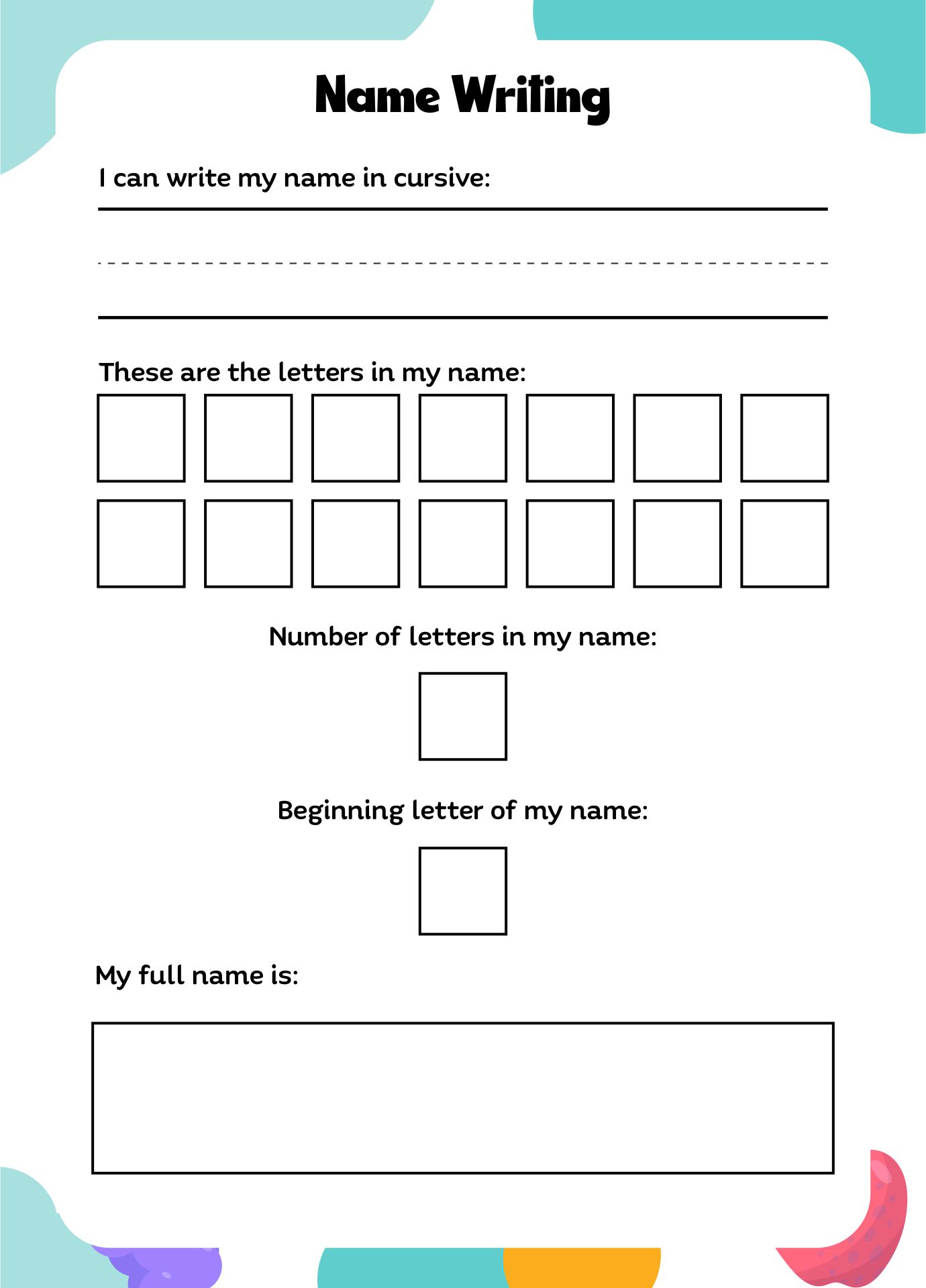 Printable Personalized Preschool Name Recognition And Writing