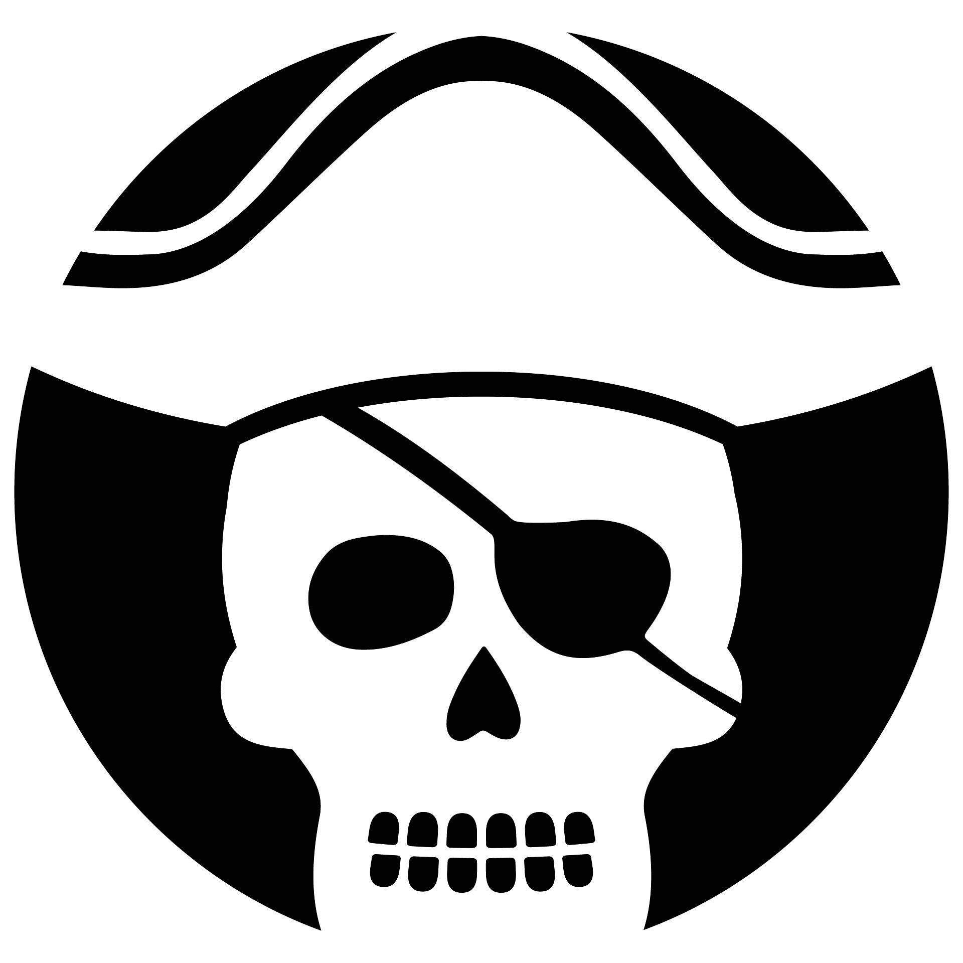 Printable Pirate Skull With Eye Patch Pumpkin Stencil