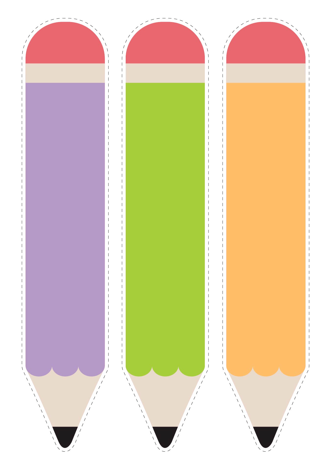 Craft Stick Pencil Bookmarks Printable