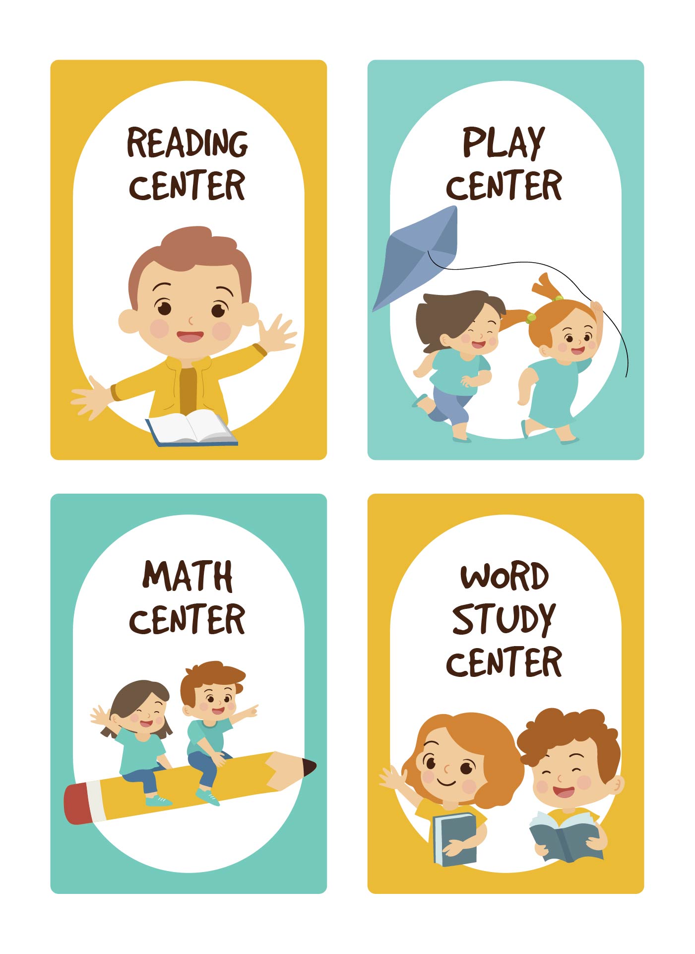 Printable Center Labels Math And Literacy For Preschool