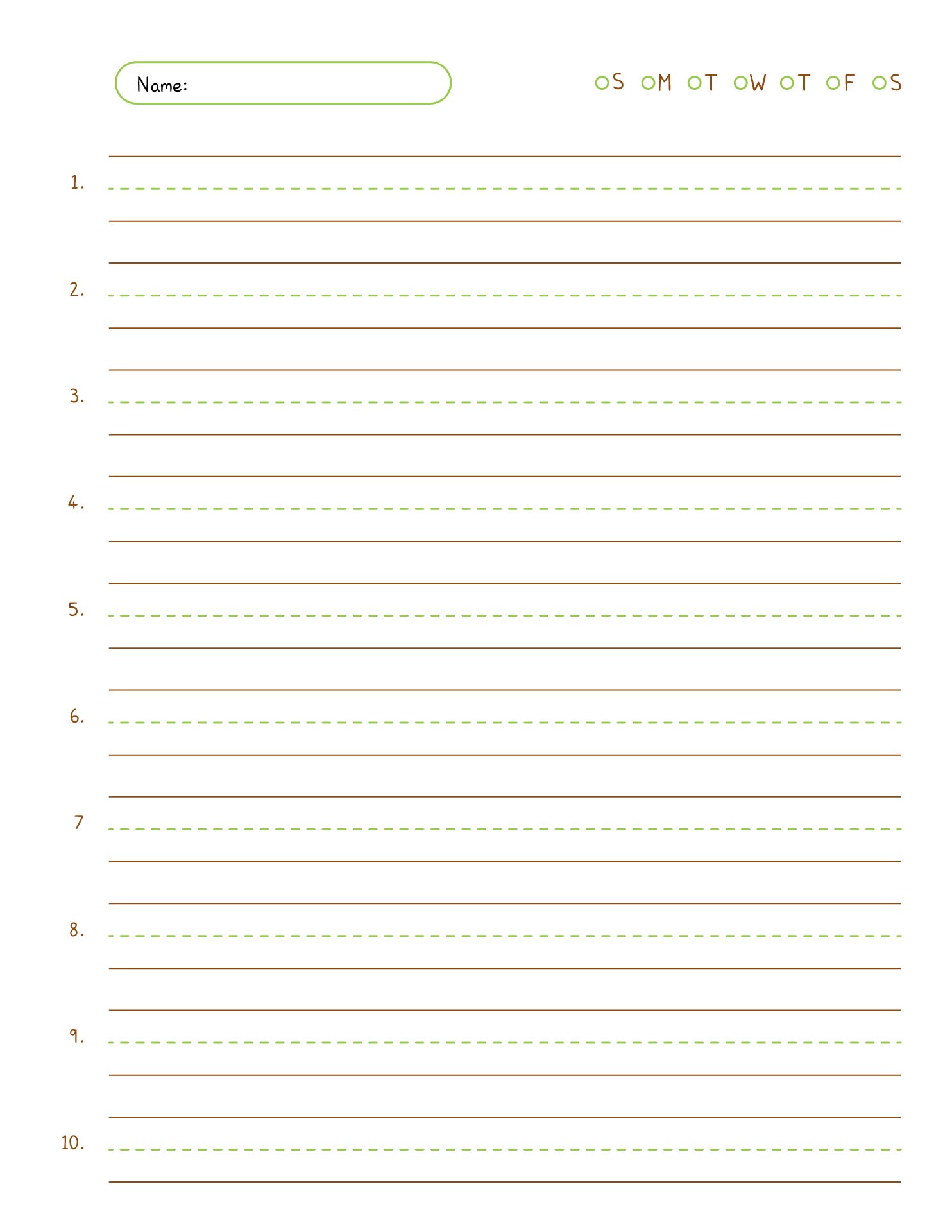 Handwriting Sheets: Printable 3-Lined Paper