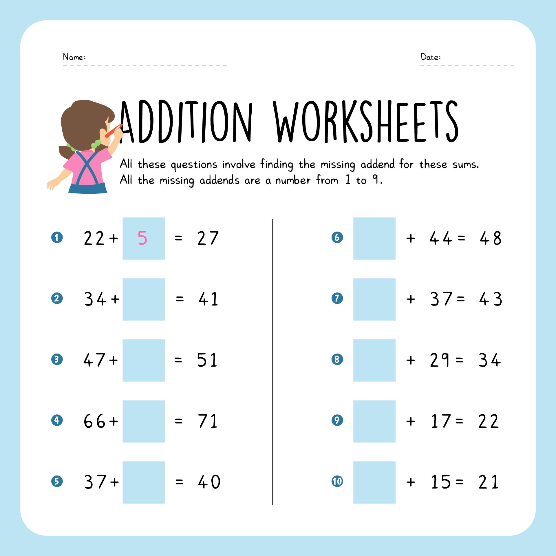 Grade 3 Addition Worksheets Printable