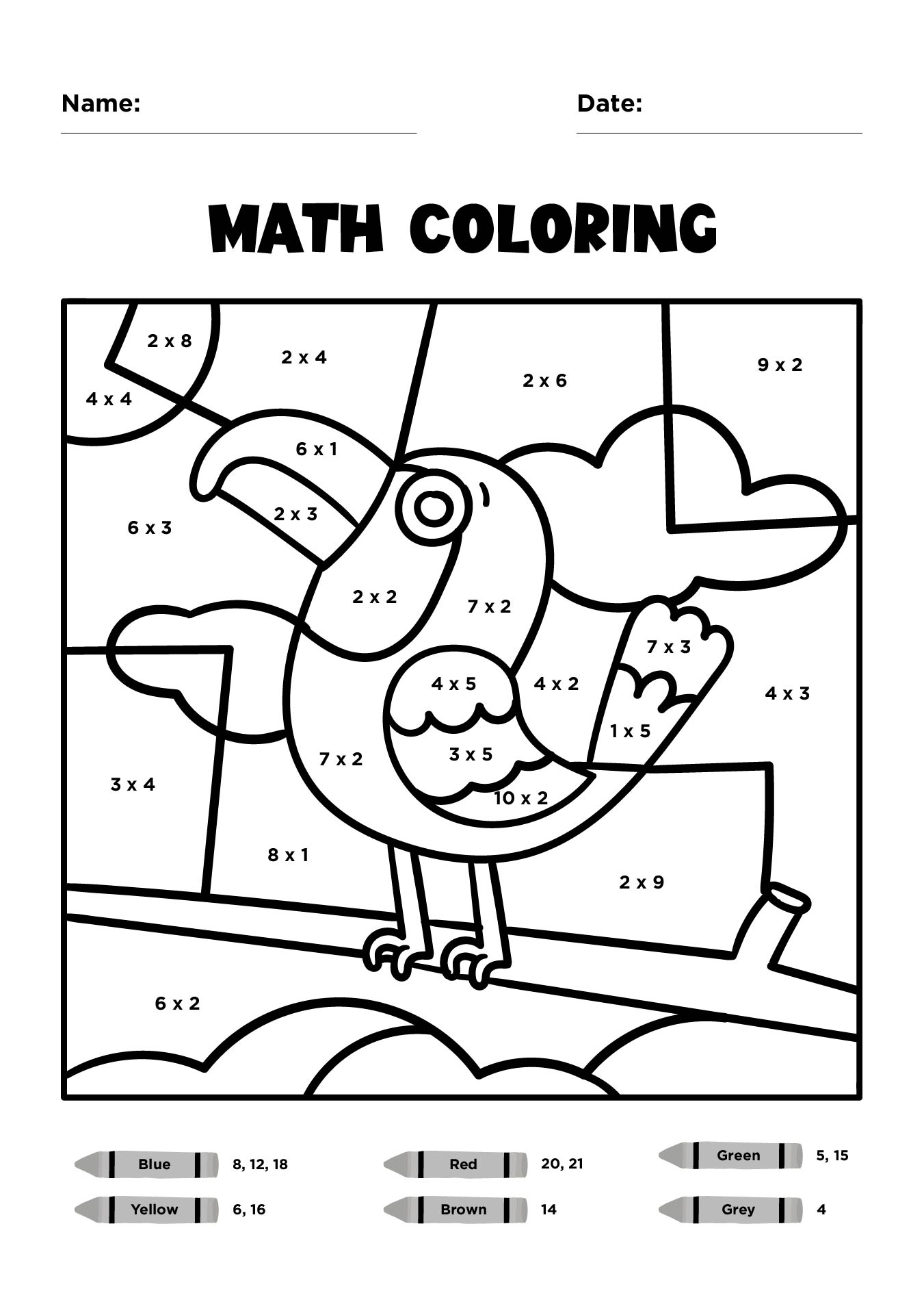 Printable Math Coloring Worksheets For 3rd Grade