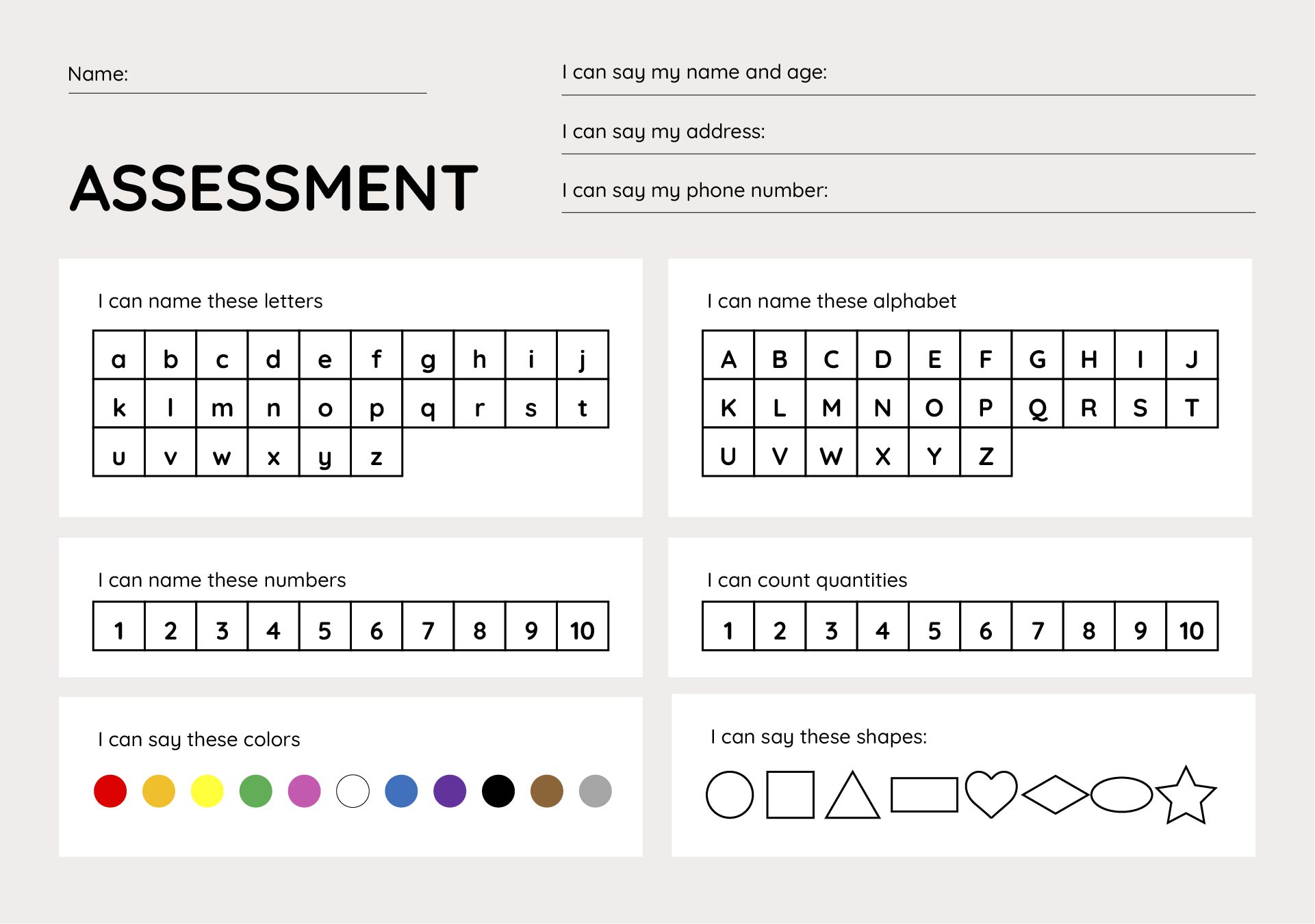 Preschool Evaluation Templates Printable